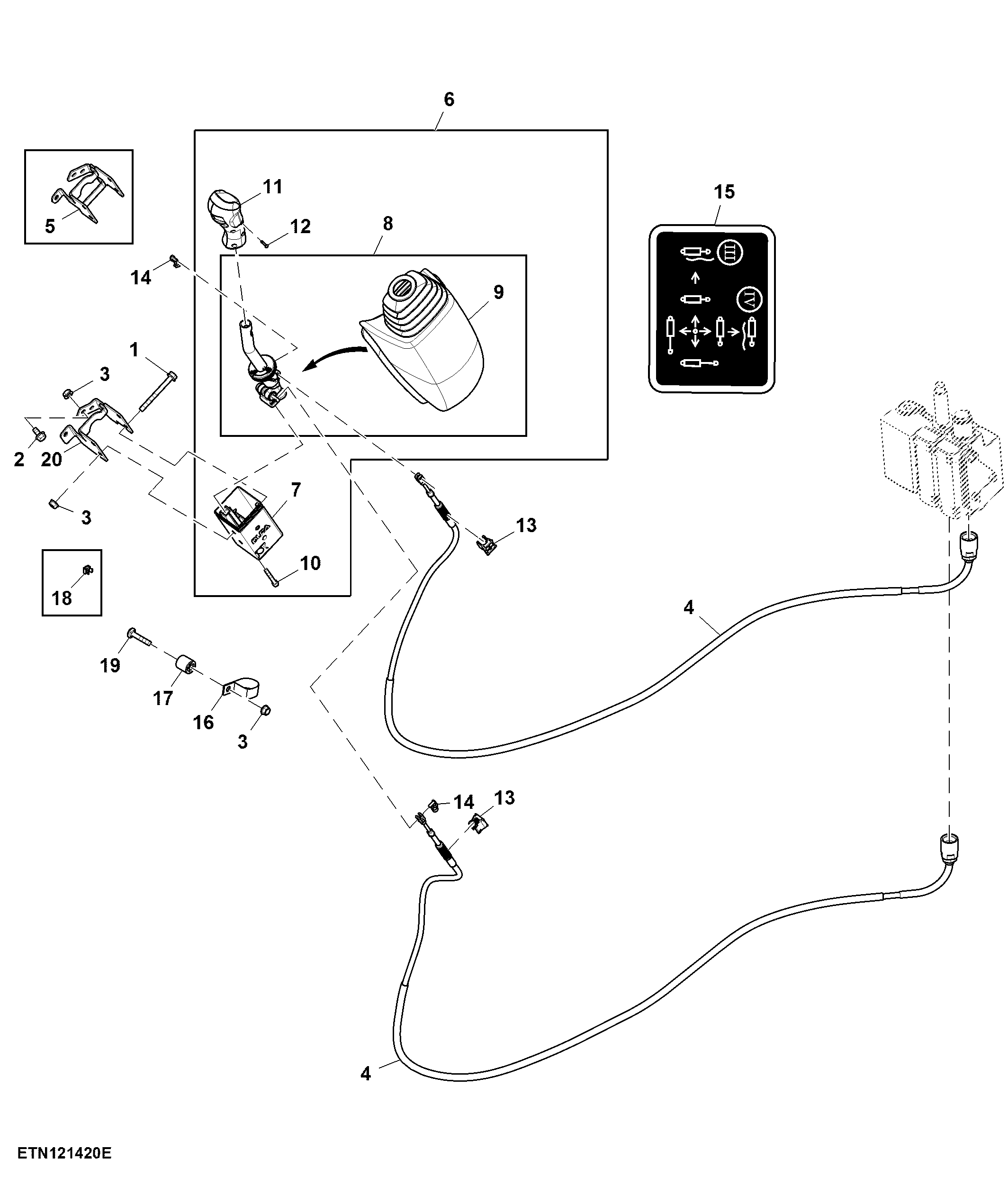 Multi Function Lever, Mechanical SCV, W/ 2-Functions, PowrQuad™, W/ Electrical Reverser Control