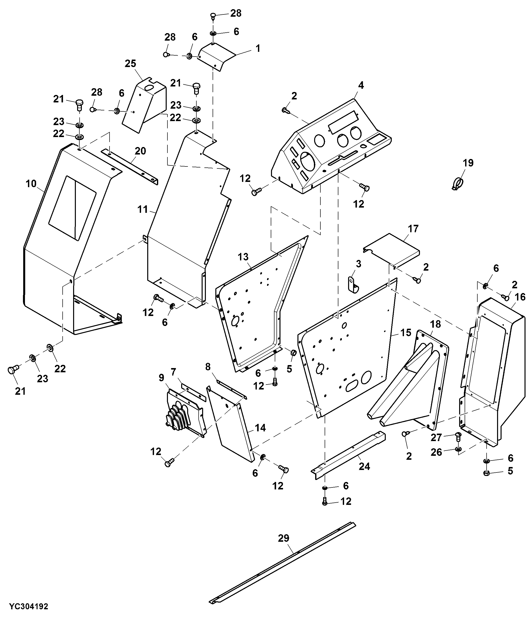 Shift Console, Covers, RH, Hydro Drive (Optional)
