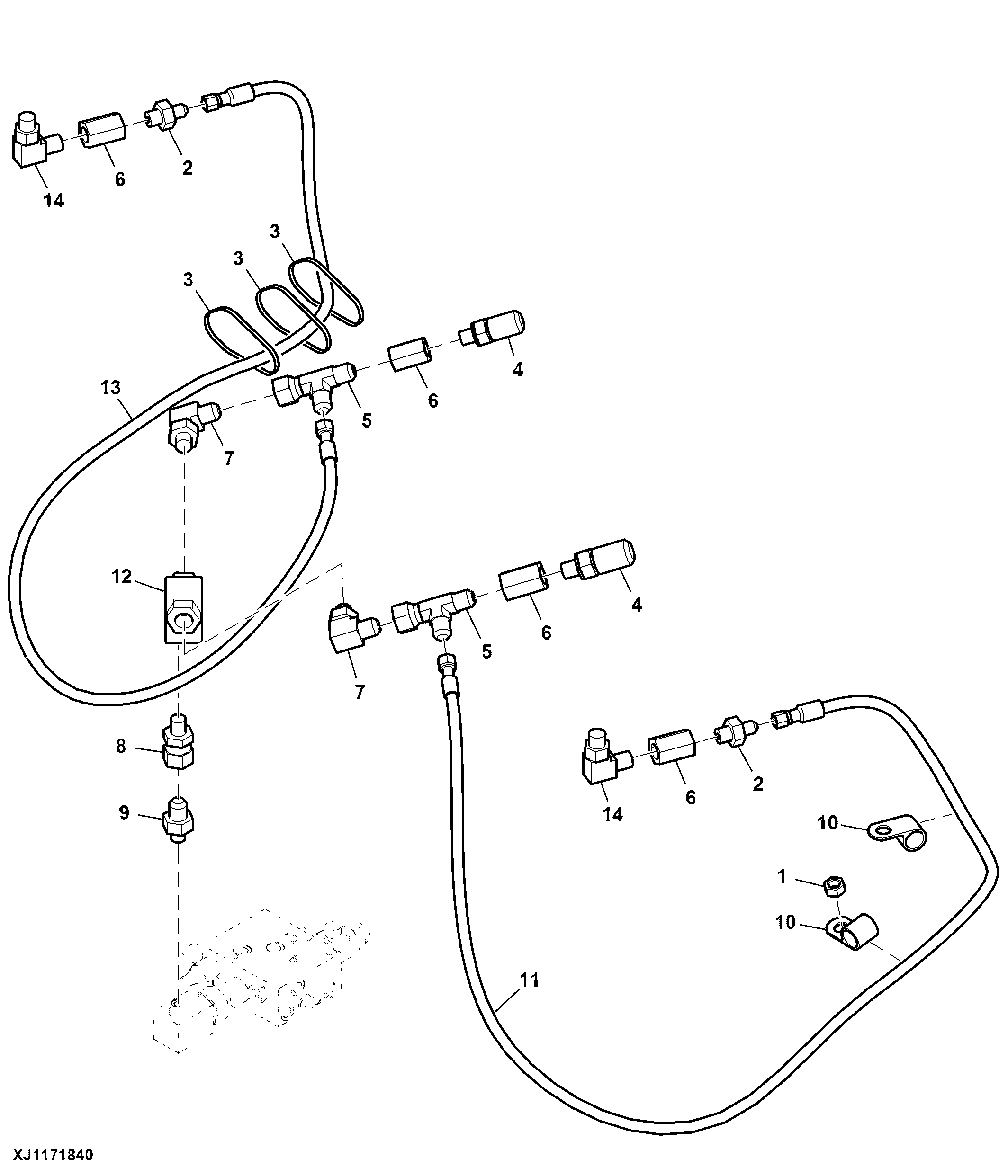 Brake Valve Hydraulics, Fixed Cab ( - 001869)
