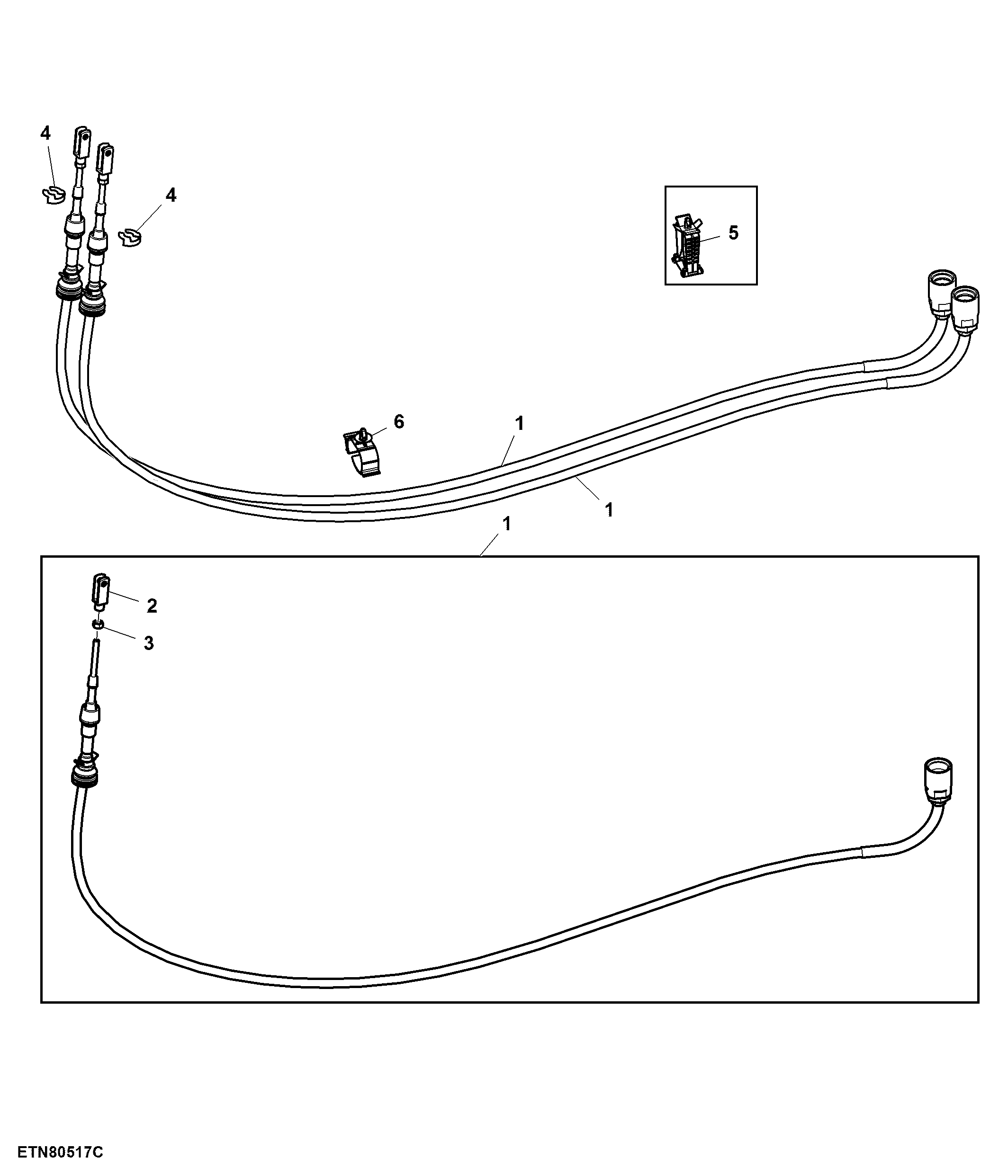 Cable, Lever, Selective Control Valve, 1st, 2nd