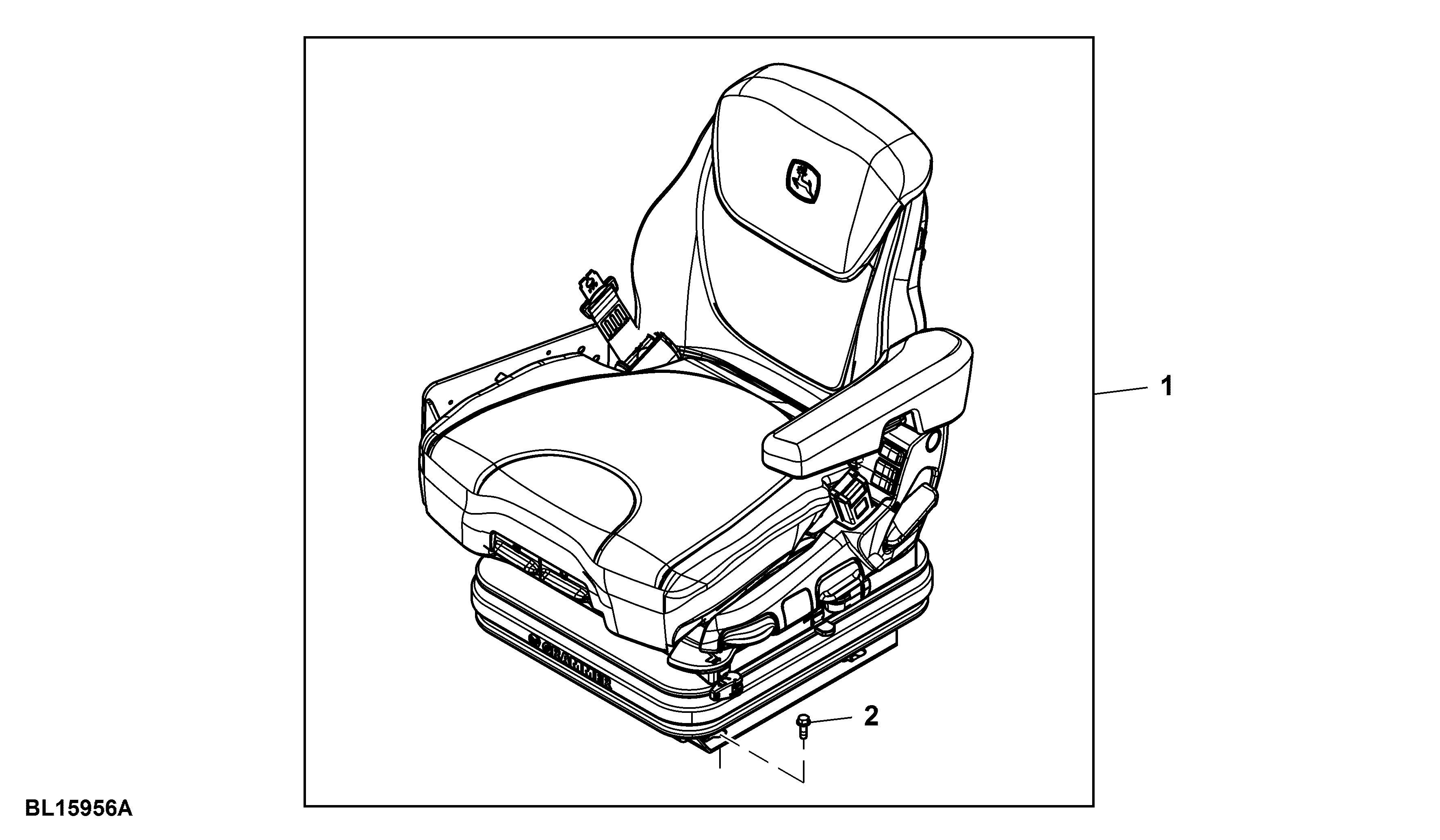 Attachment, Seat, MSG97 EL-741, Air Suspended, Ventilated, W/ Dynamic Damping System, W/ CommandARM™, W/ CommandPRO™