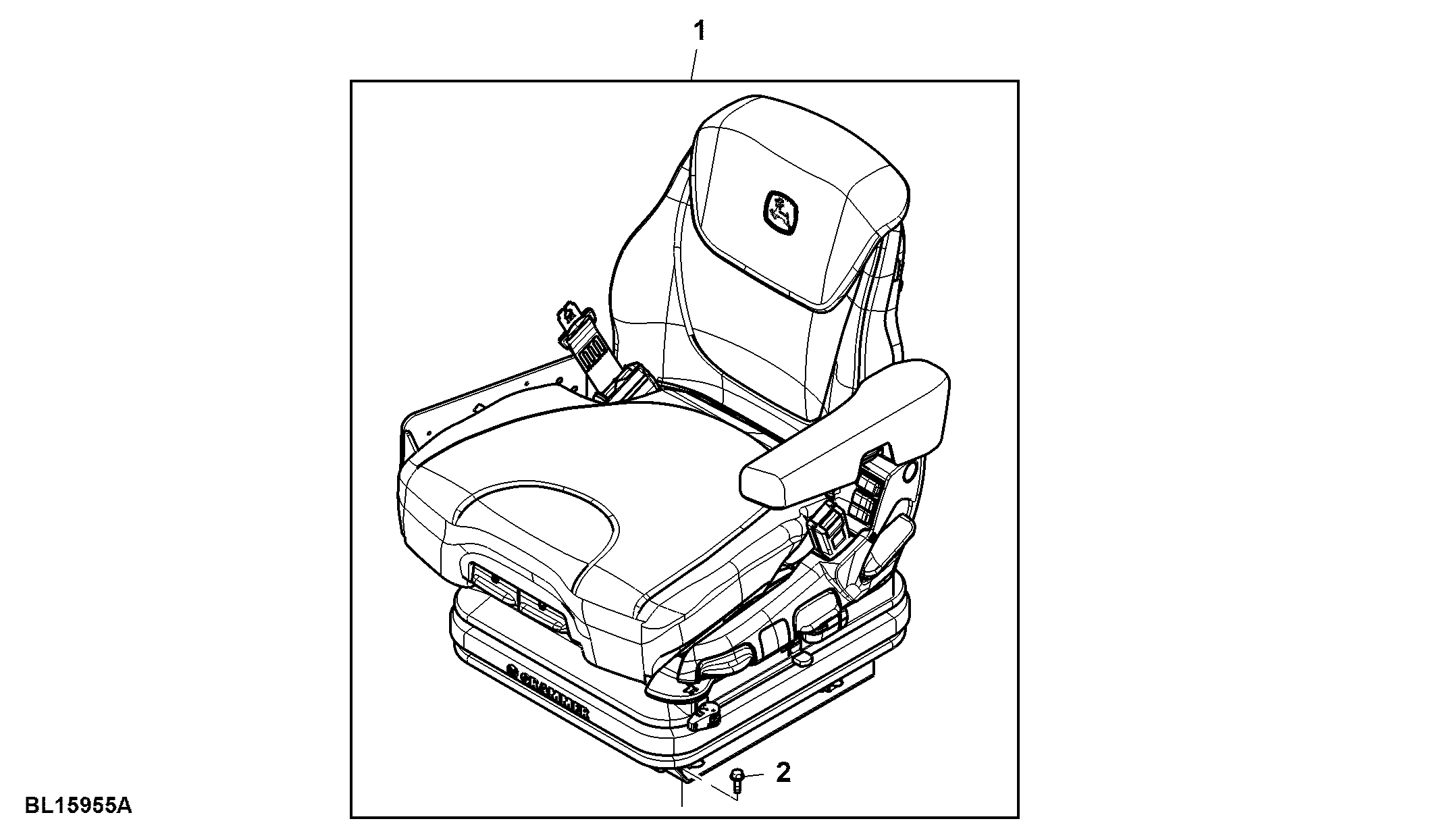 Attachment, Seat, MSG97 EL-741, Air Suspended, Ventilated, W/ Dynamic Damping System, W/ CommandARM™, W/O CommandPRO™