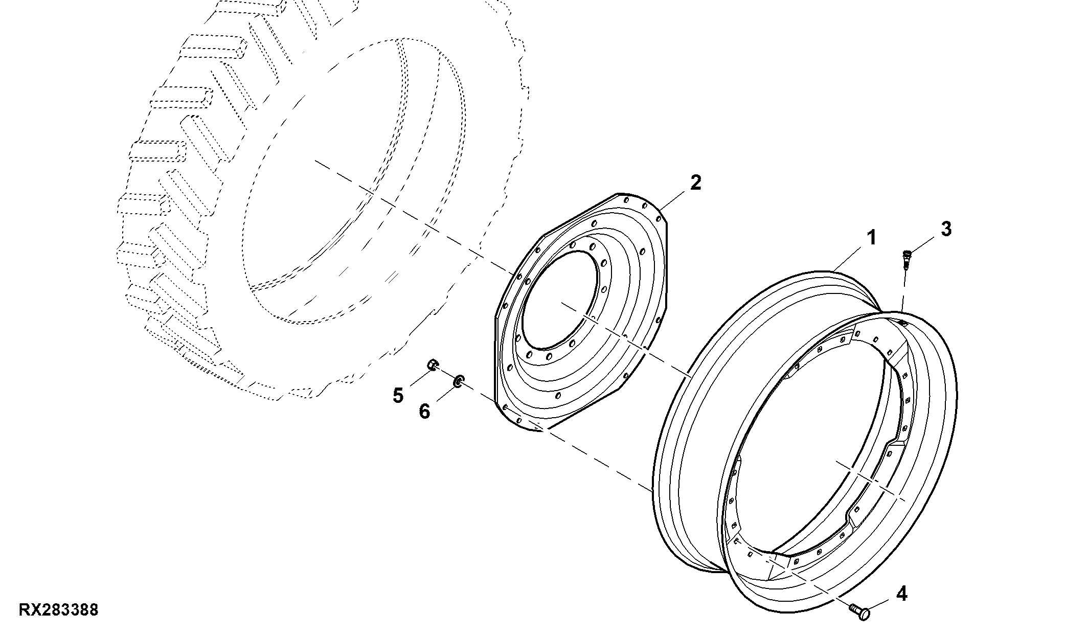 Front Wheel, 8 Position, Group 43 Tires, RH Illustrated