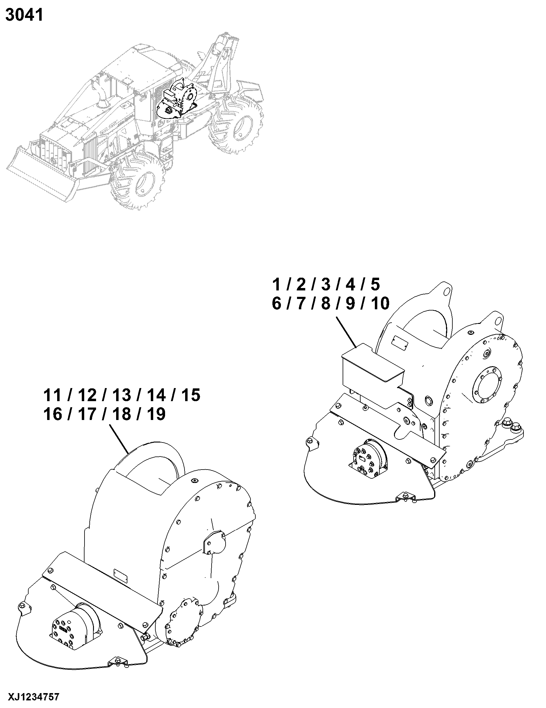 3041 Winch Housing and Mounting Structure (Includes Drum)