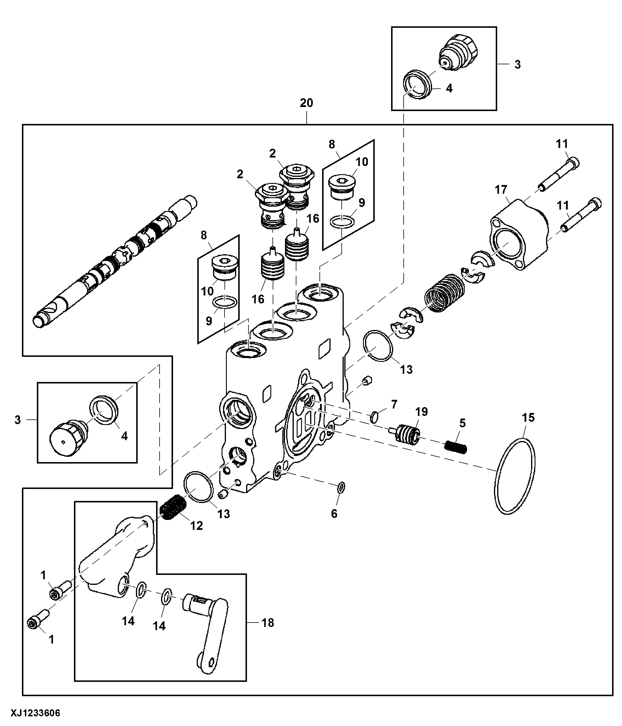 Left Auxiliary Valve Section W/O Float, Standard Controls