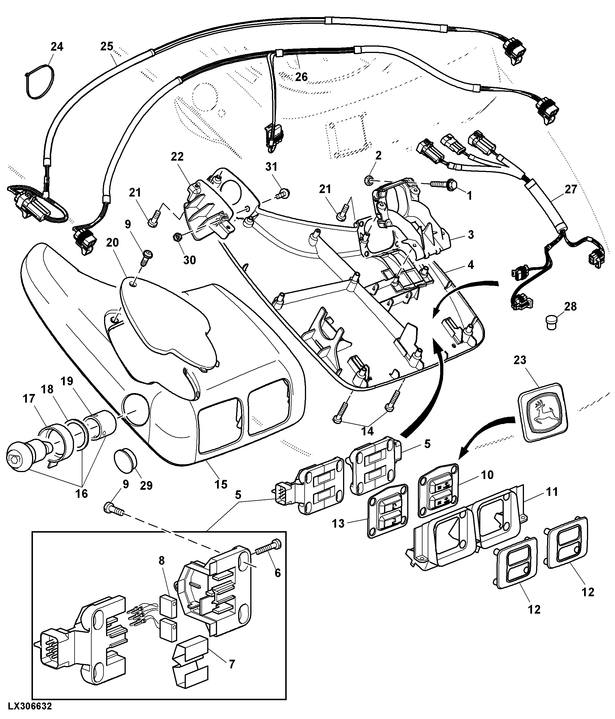 REMOTE CONTROL UNIT LH/RH, ROCKSHAFT, PTO, E-SCSV POS. 3