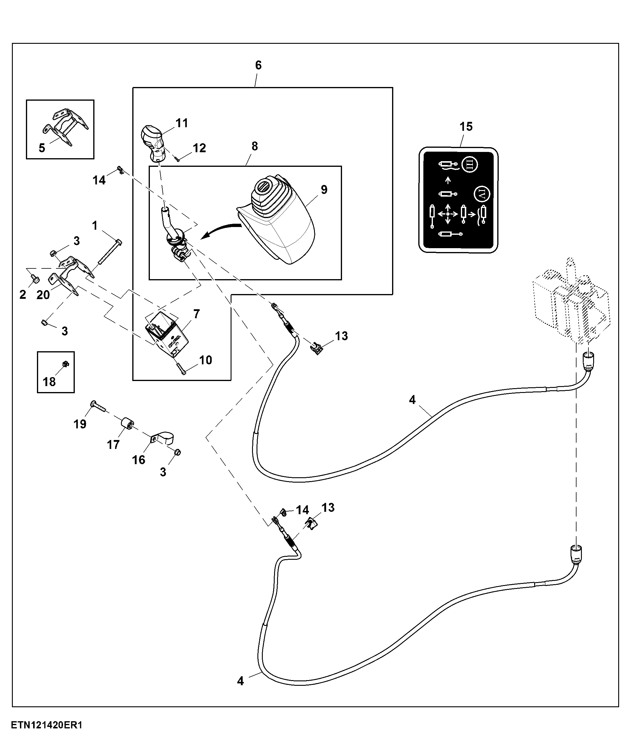 Multi Function Lever, Mechanical SCV, W/ 2-Functions, PowrQuad™, W/ Electrical Reverser Control