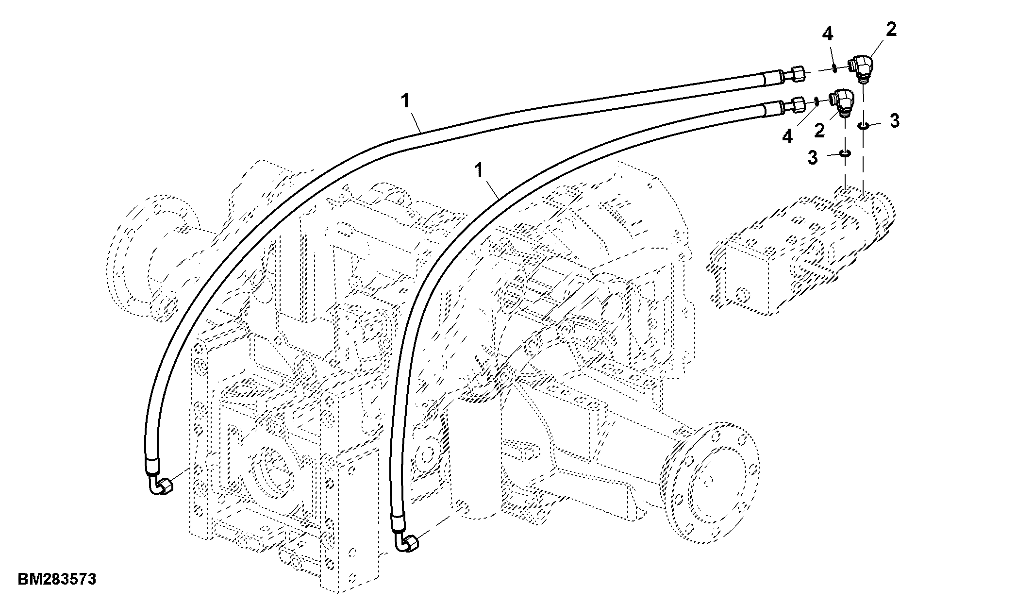 Lift Cylinder Lines, Rockshaft Control Valve