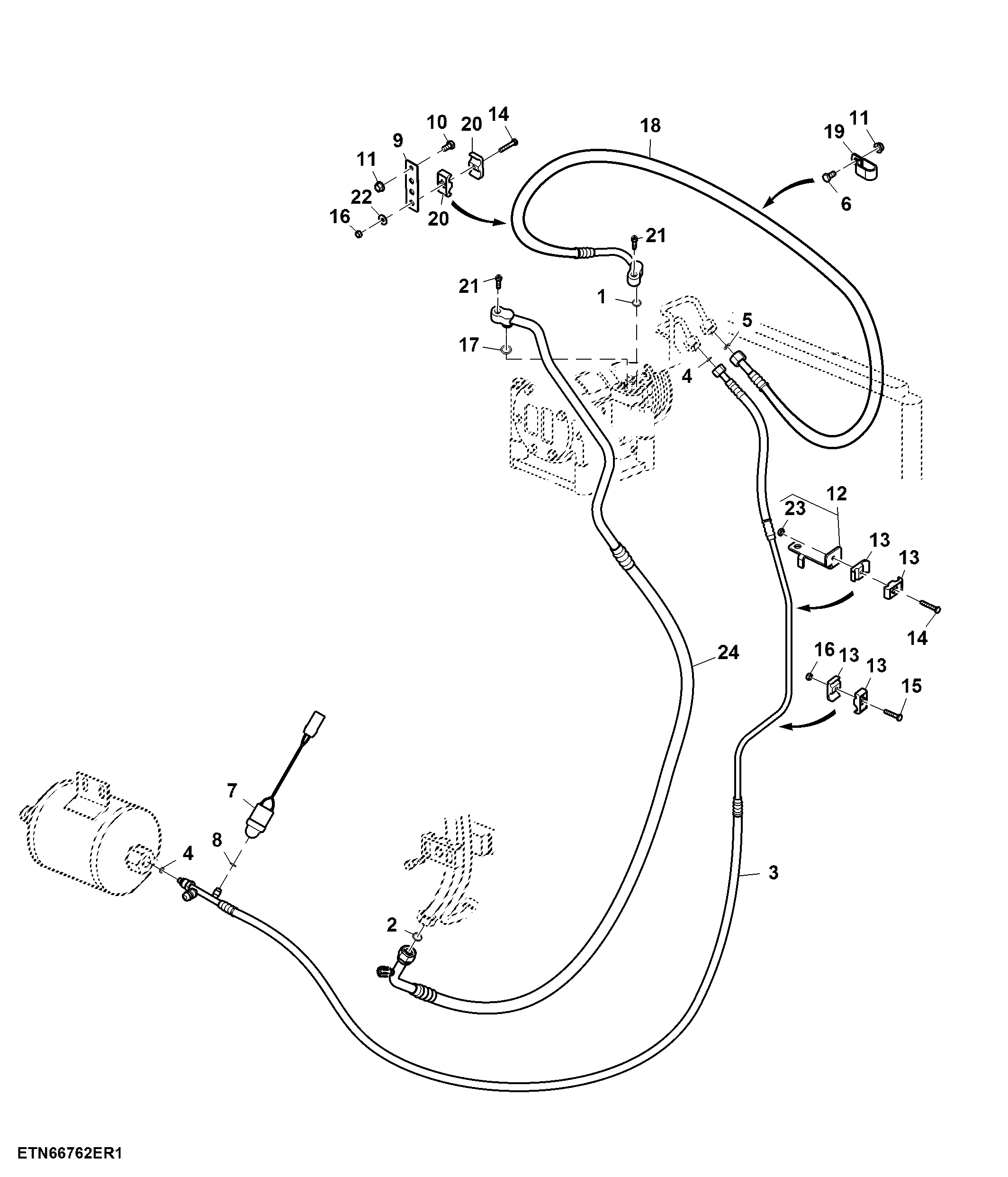Evaporator Lines, W/ Pneumatic Trailer Brake