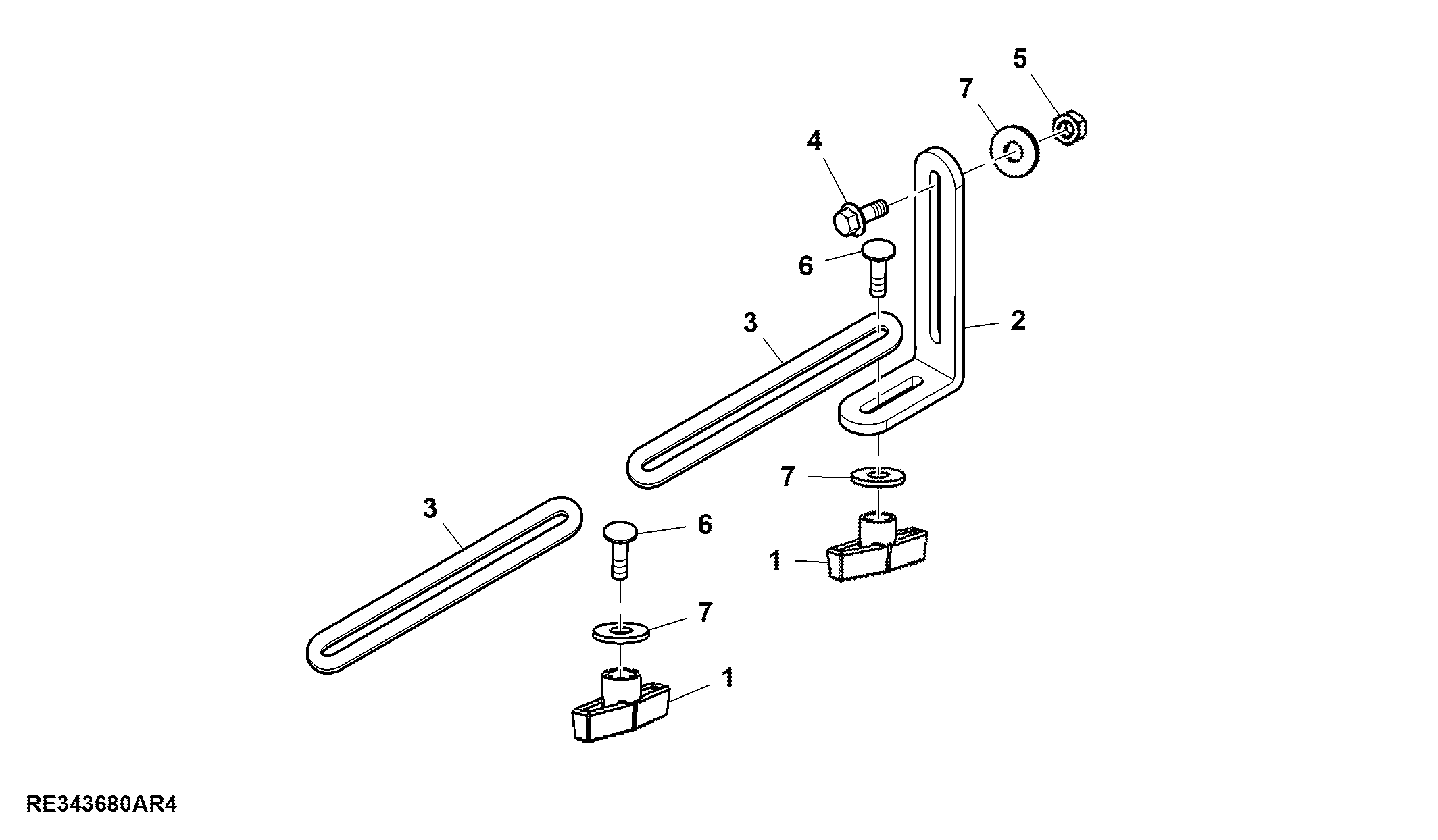 Accessory Mounting Bracket Kit, Short RH Front or Rear