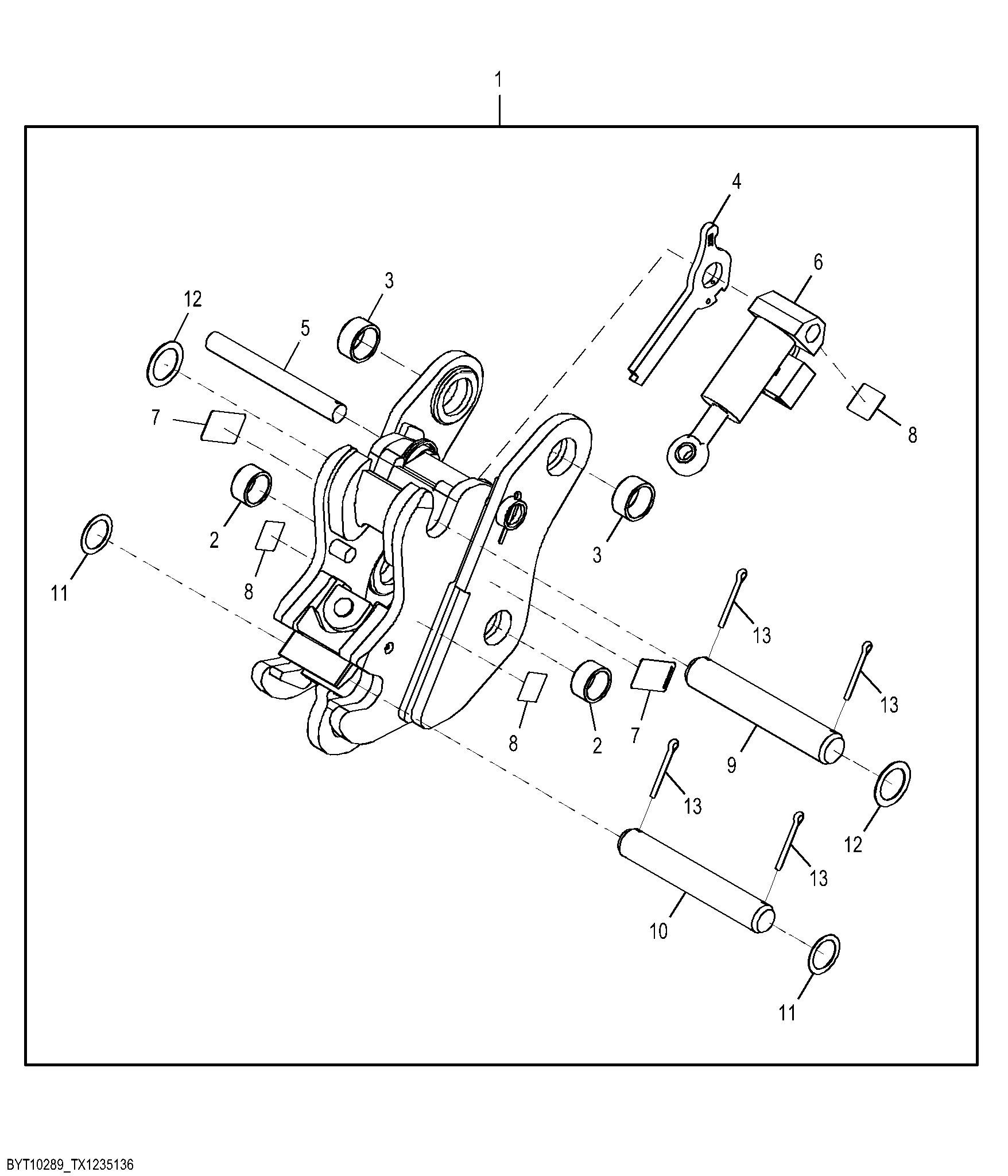 Backhoe Hydraulic Quick Coupler Kit, Extendable Dipperstick