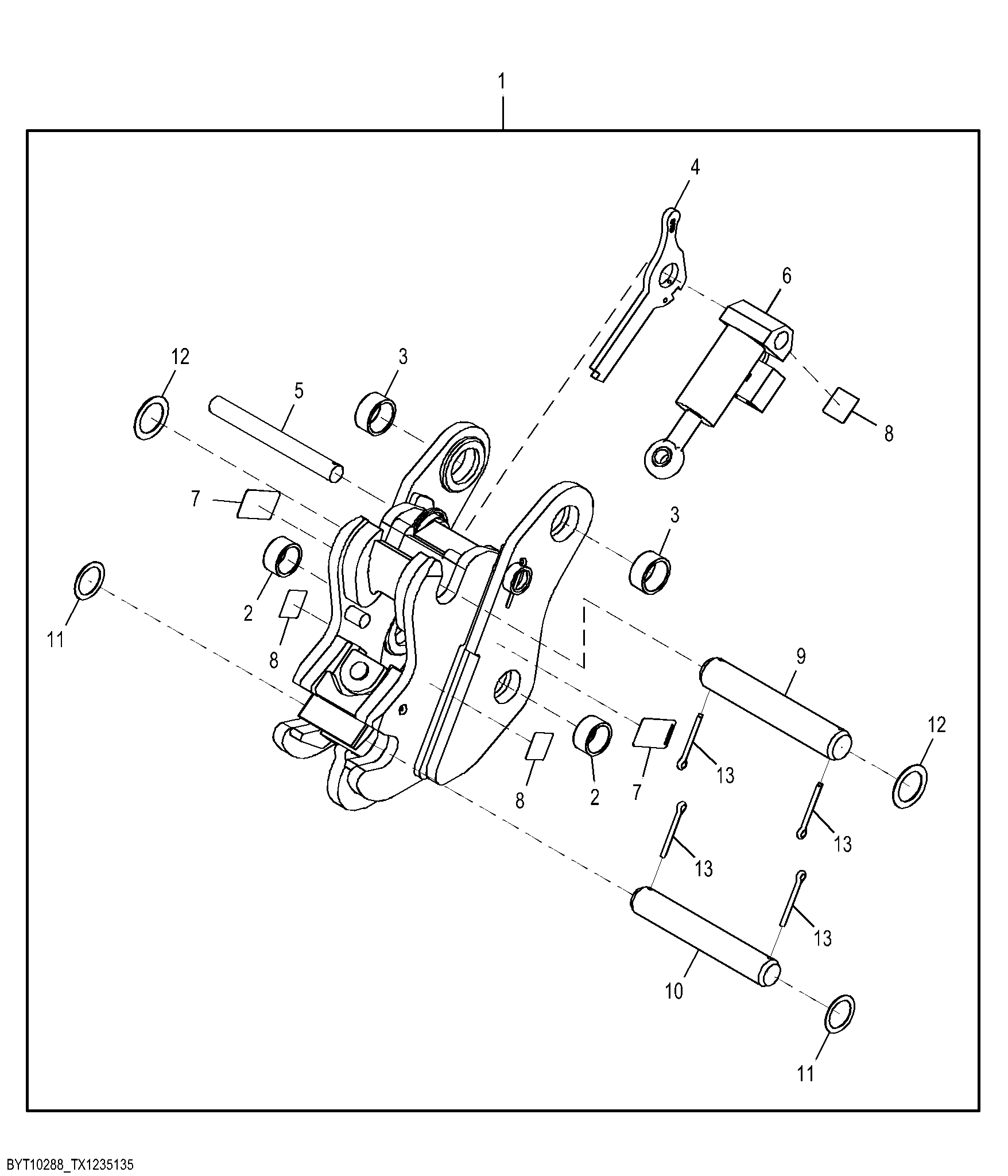 Backhoe Hydraulic Quick Coupler Kit, Standard Dipperstick