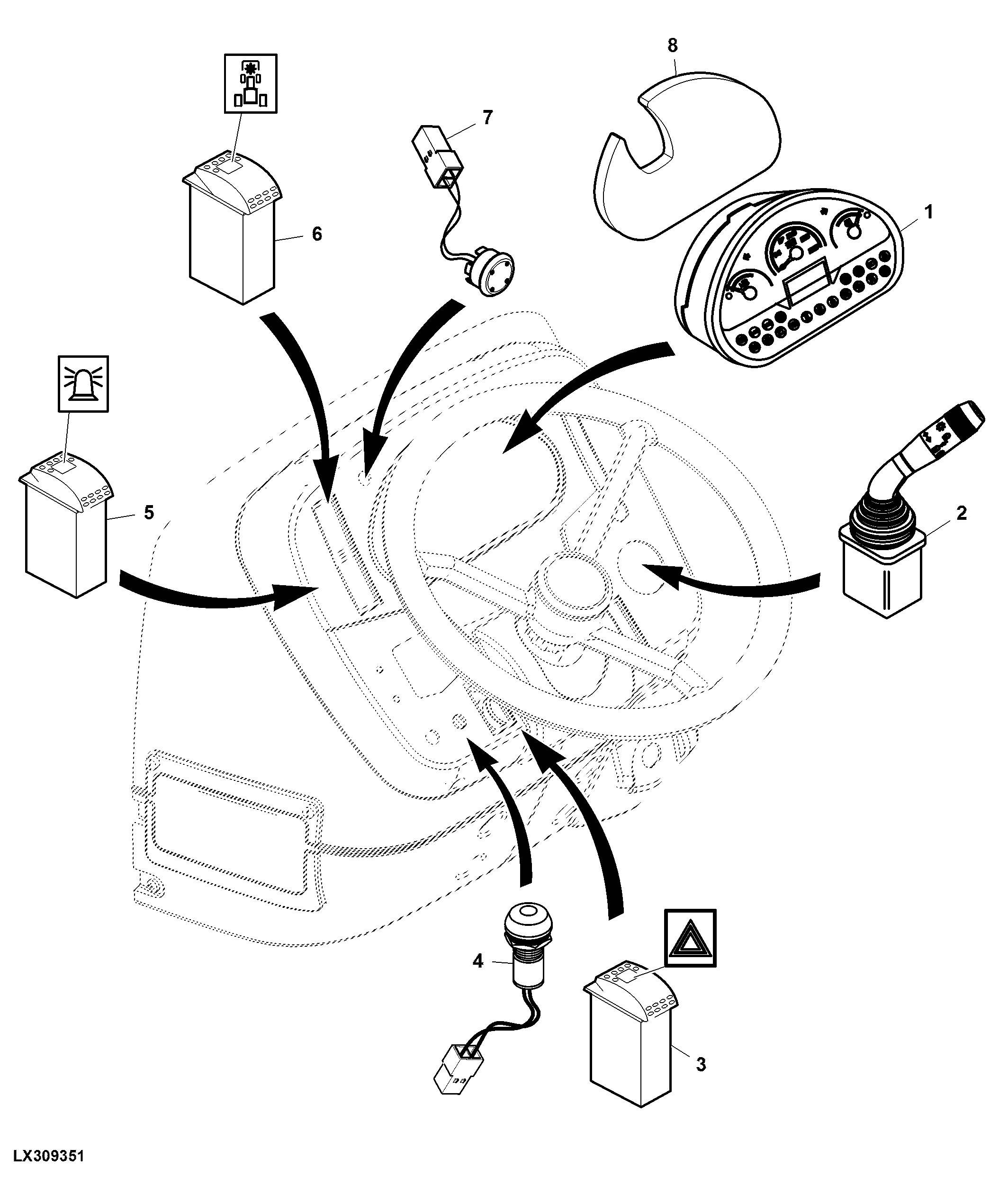 Instrument Panel / Turn Signal Switch / Warning Light Switch / Beacon Light Switch
