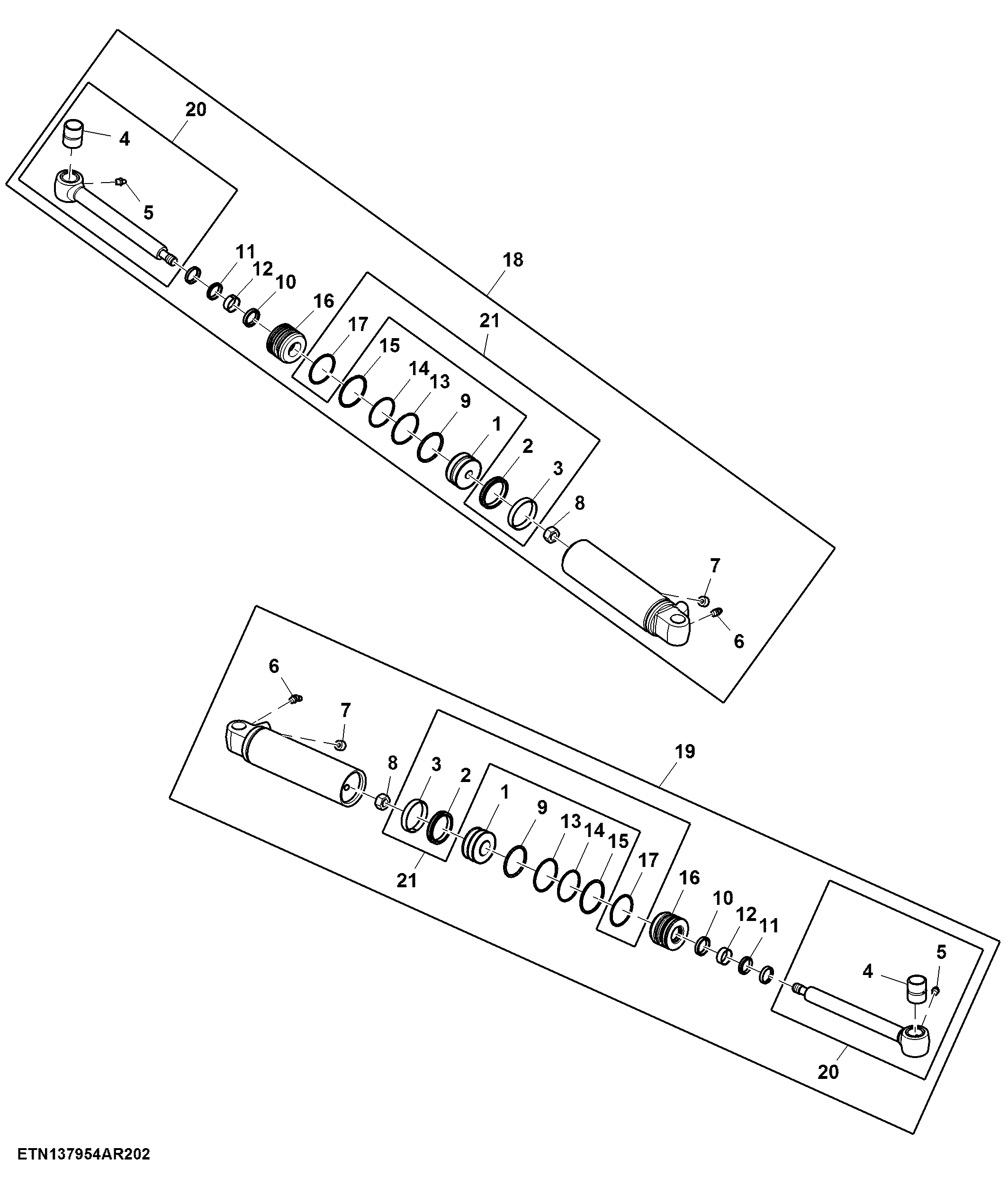 Steering Cylinder Assembly, Front Axle, 1500 MFWD