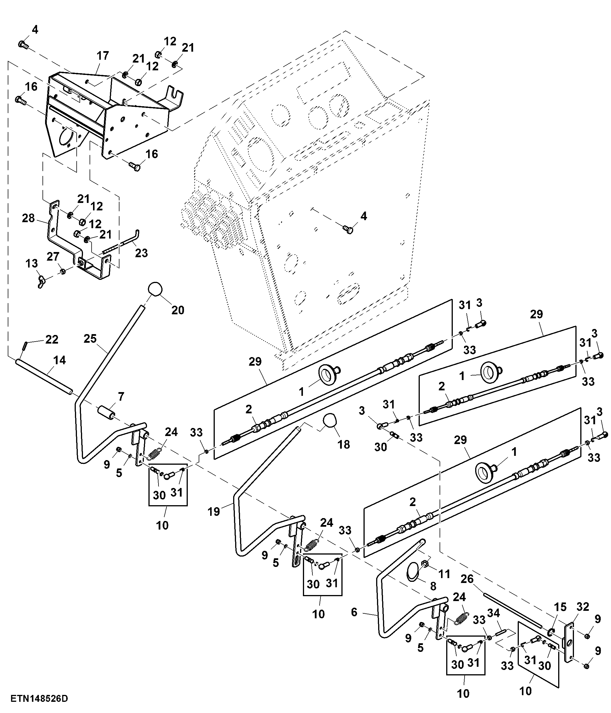 Control Levers, Operator’s Platform ( - 030165)