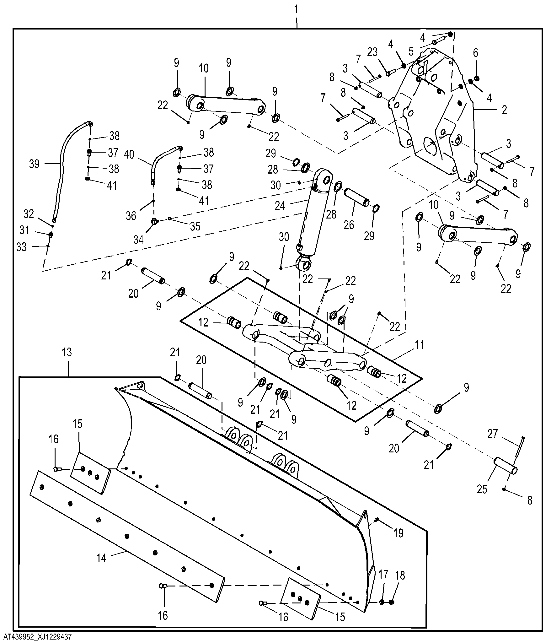 Front Mounted Dozer Blade Kit, 105 in (266.7 cm)