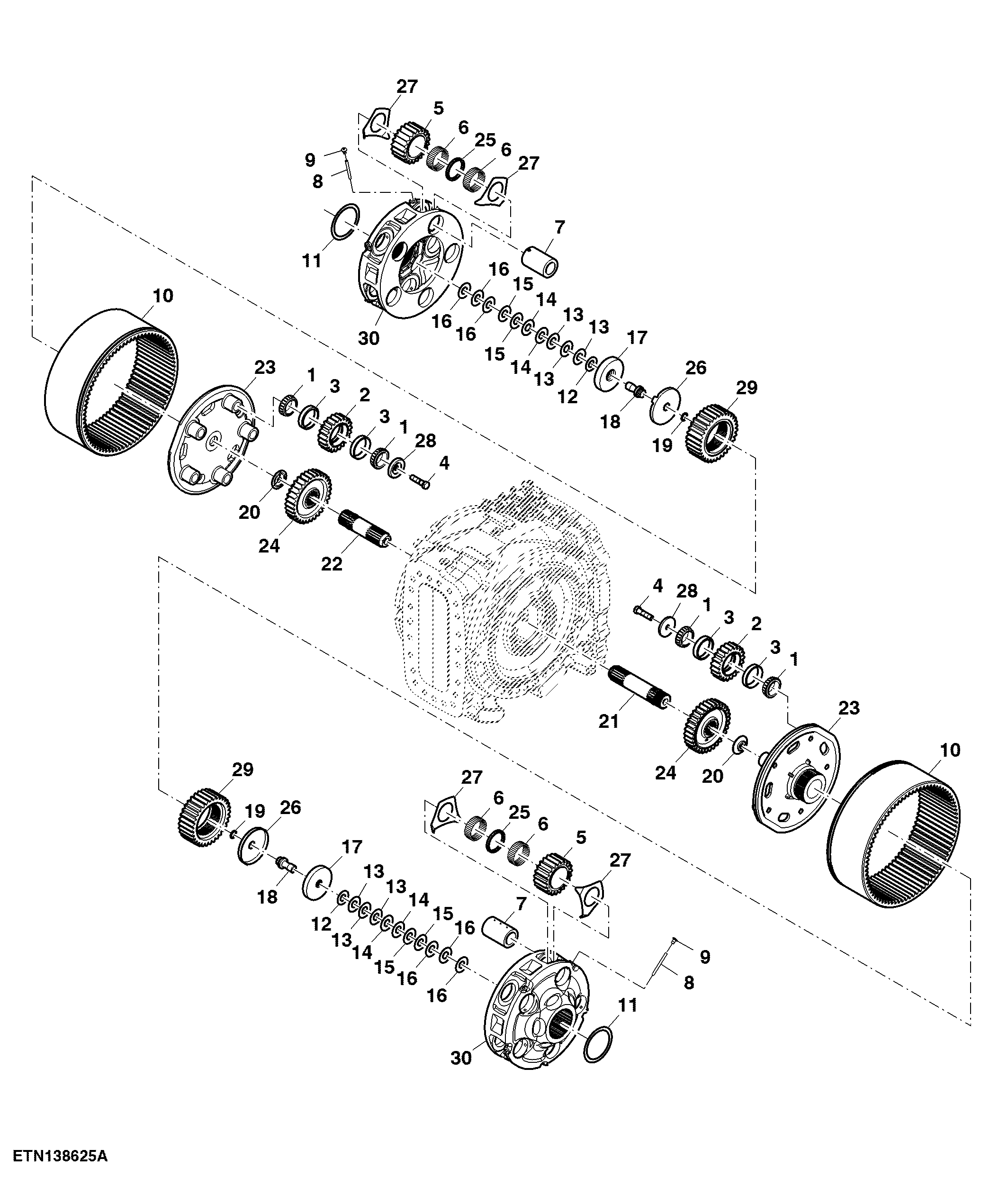 Front Axle, Final Drive, Double Reduction (056004 - )