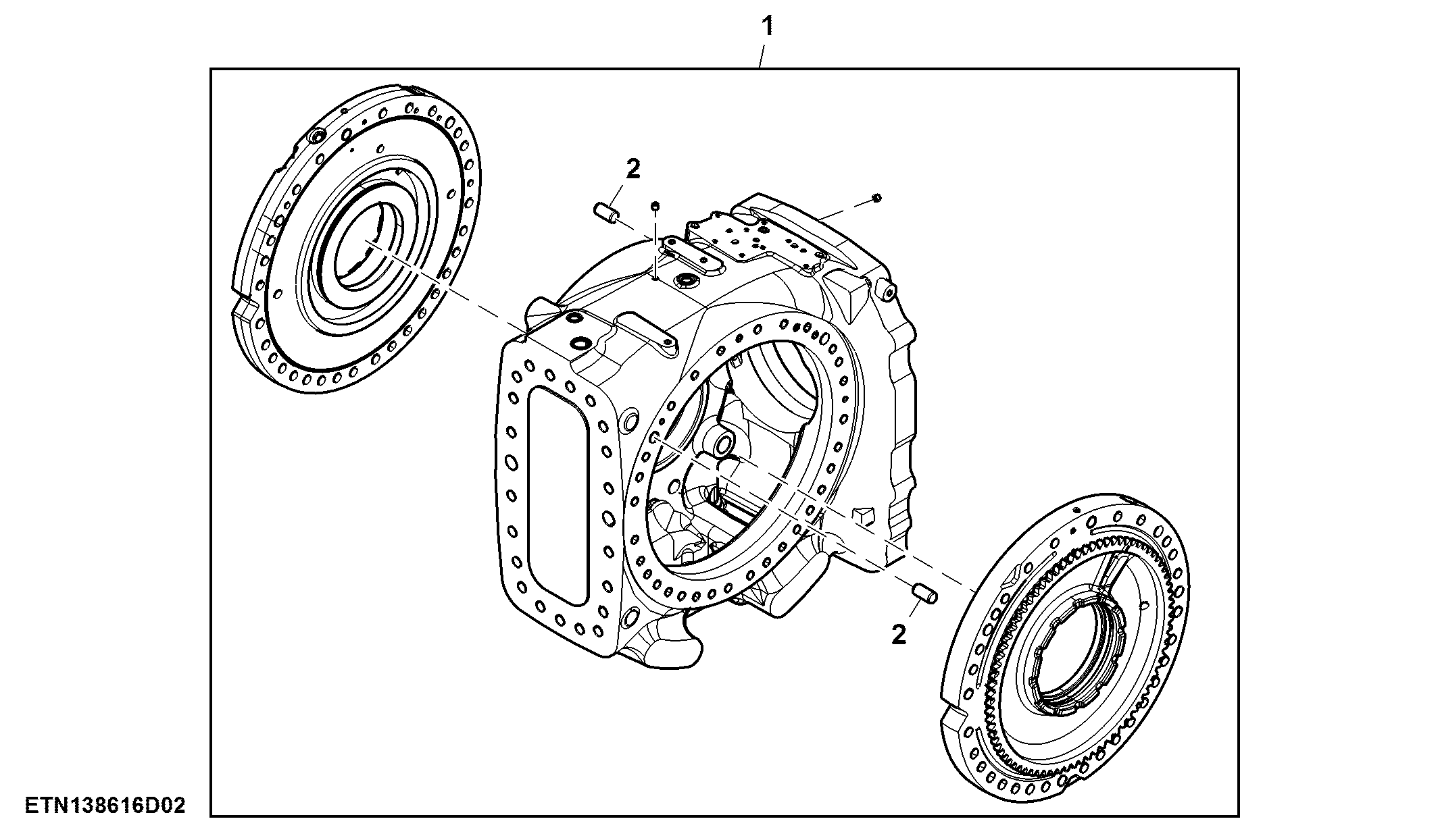 Front Differential Case, Double Reduction (2/2) (056101 - )