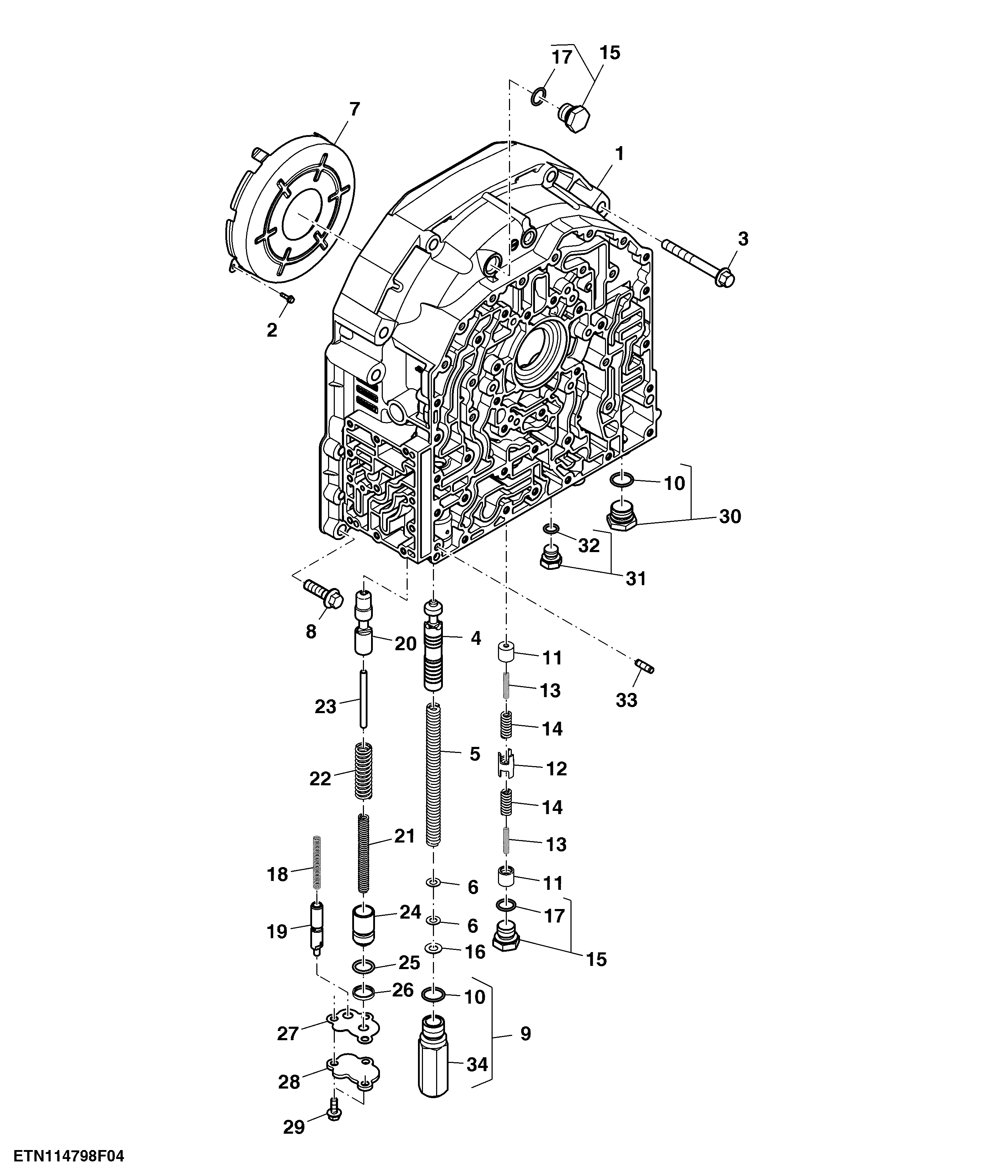 Transmission Front Cover, PowrQuad™, W/ Electrical Reverser Control