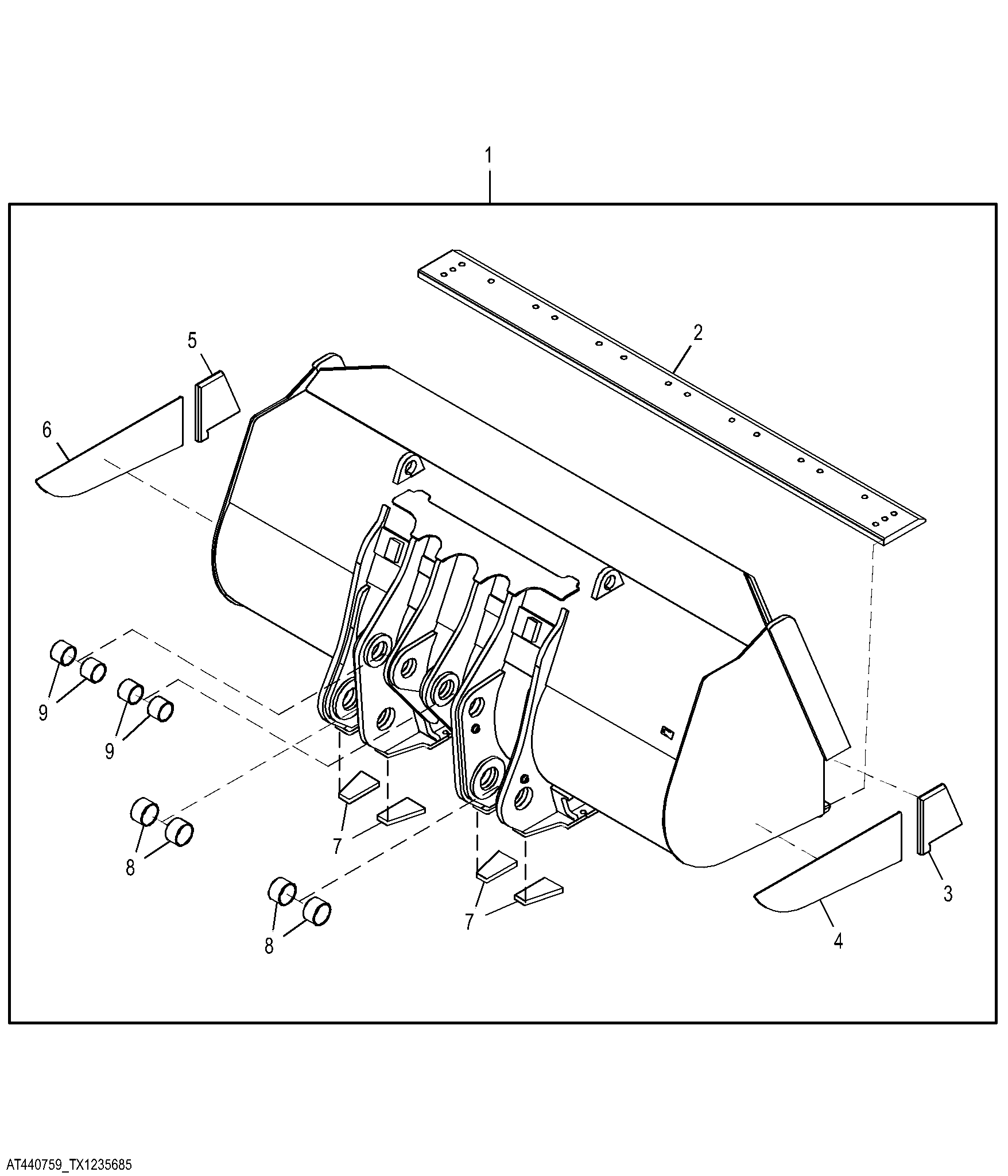 General Purpose Bucket with Straight Edge Only 7.65 m³ (10 yd³)