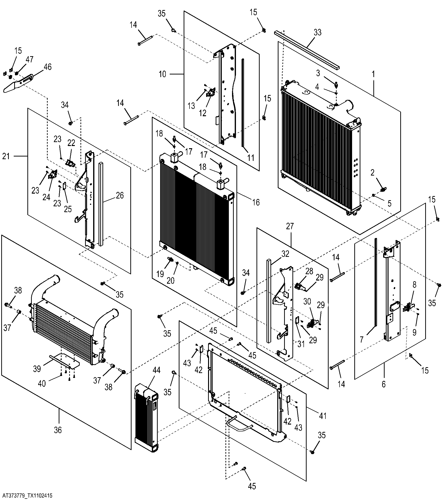 Cooling Package (Engine 4045HT054, 4045HT063, 4045HT072, 4045HT073, 4045HT086, 4045HT087-)