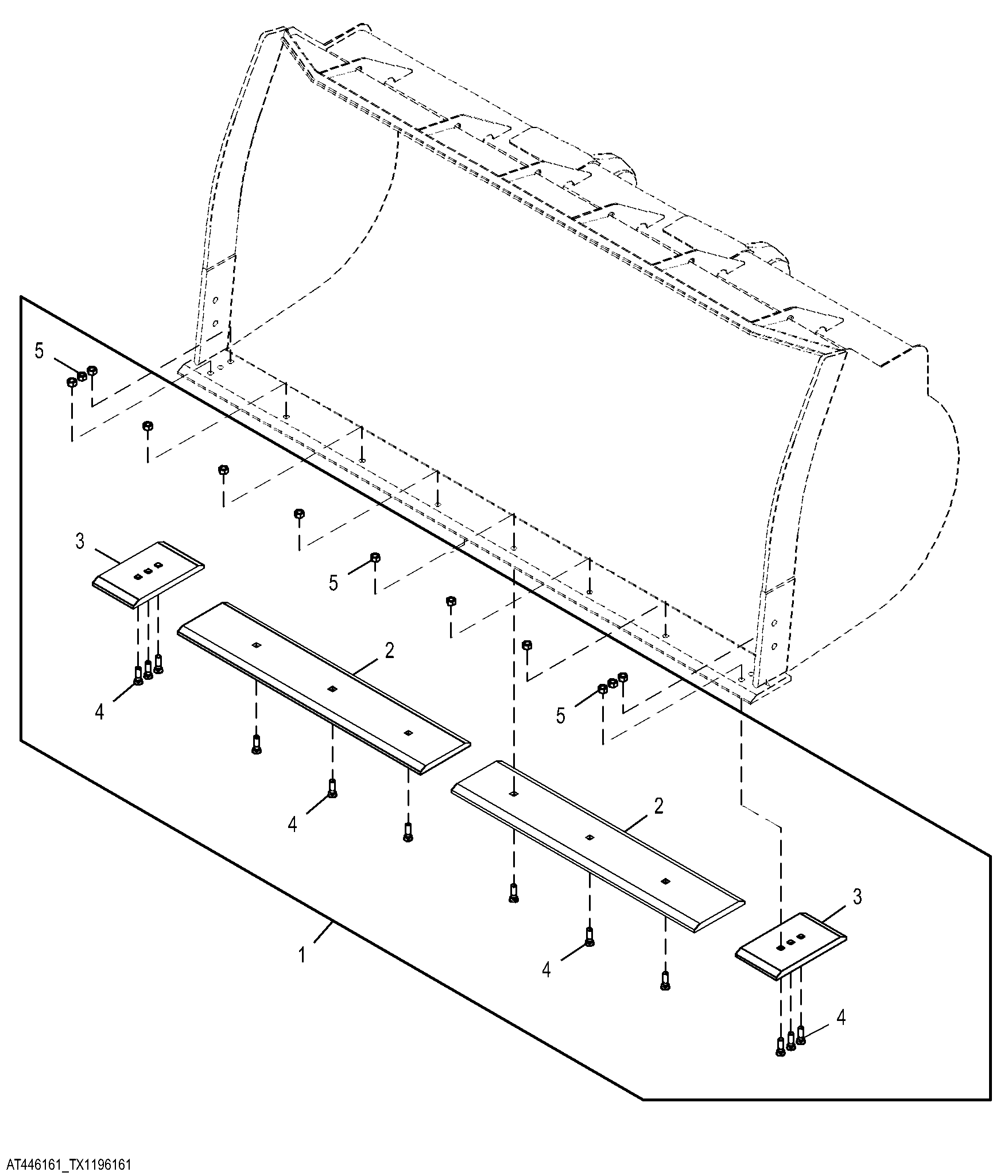 Auxiliary Cutting Edge Kit for Light Material Bucket 3.1 m³ (4.0 yd³)