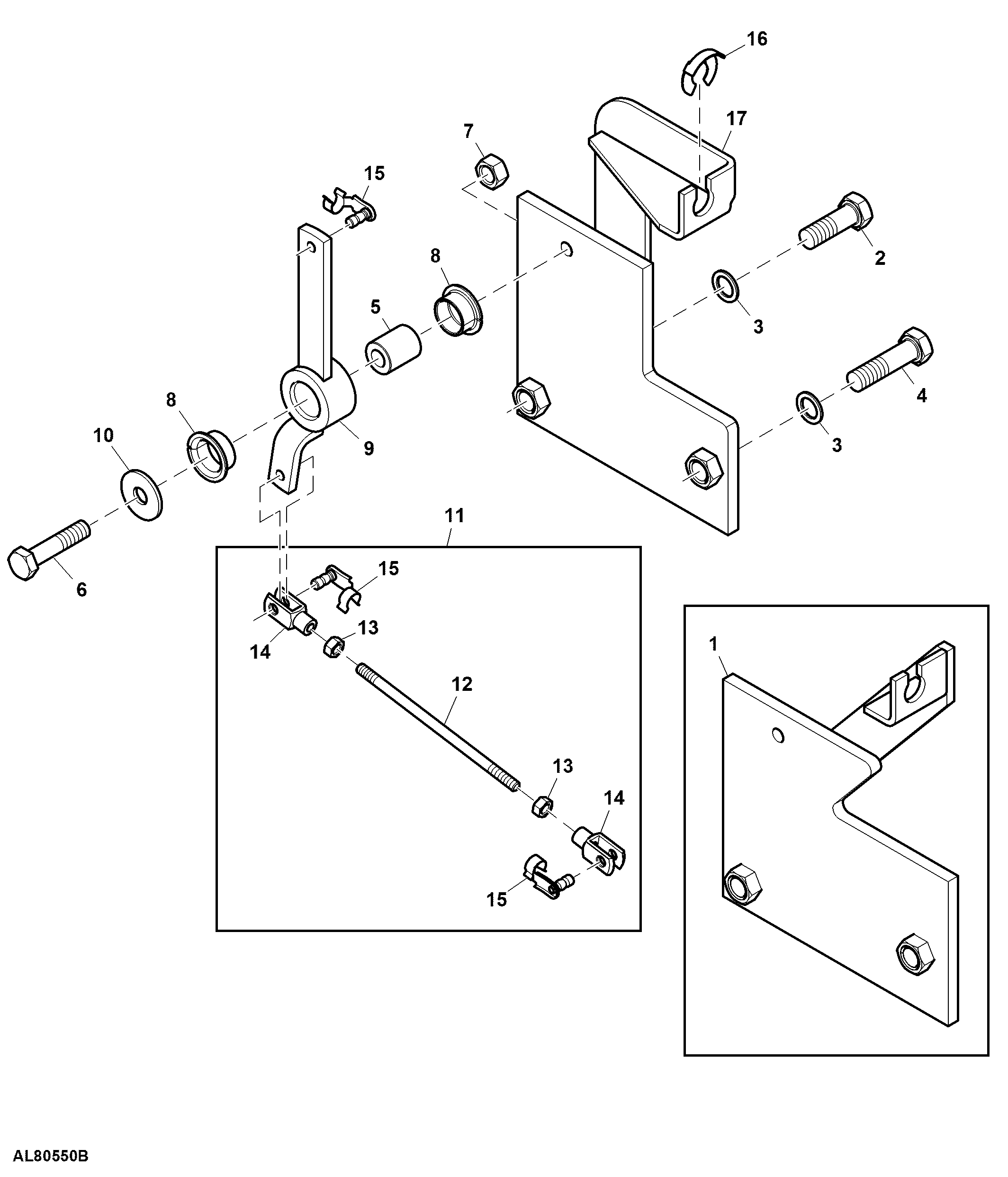 Bracket, Bowden Cables, Creeper Transmission