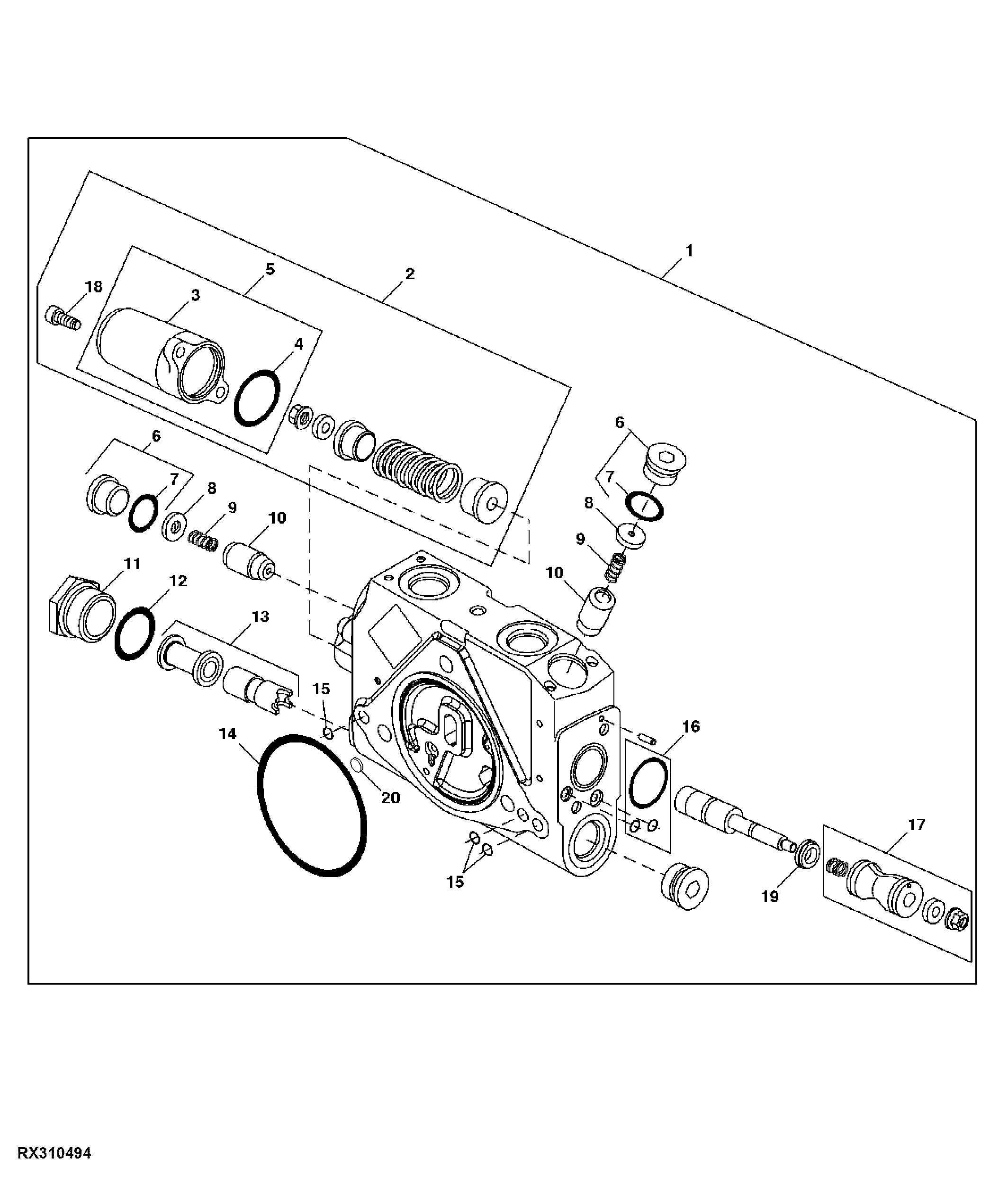 Selective Control Valve, Electro Hydraulic, Rear And Mid Stack (1/3)