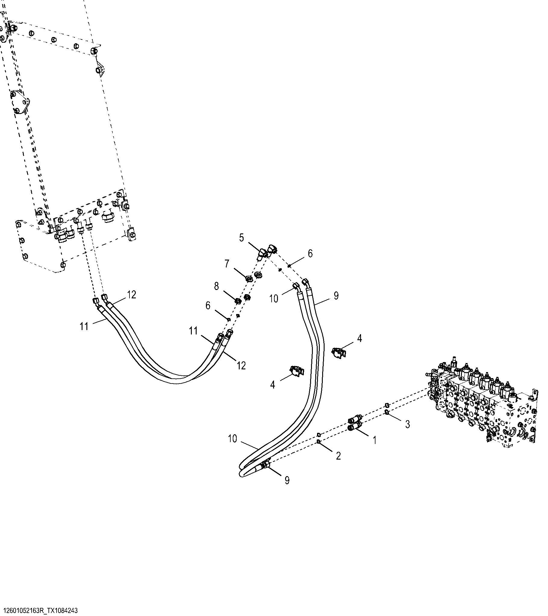 Boom - Stick Function Hydraulic System (Harvester) (188247 - )
