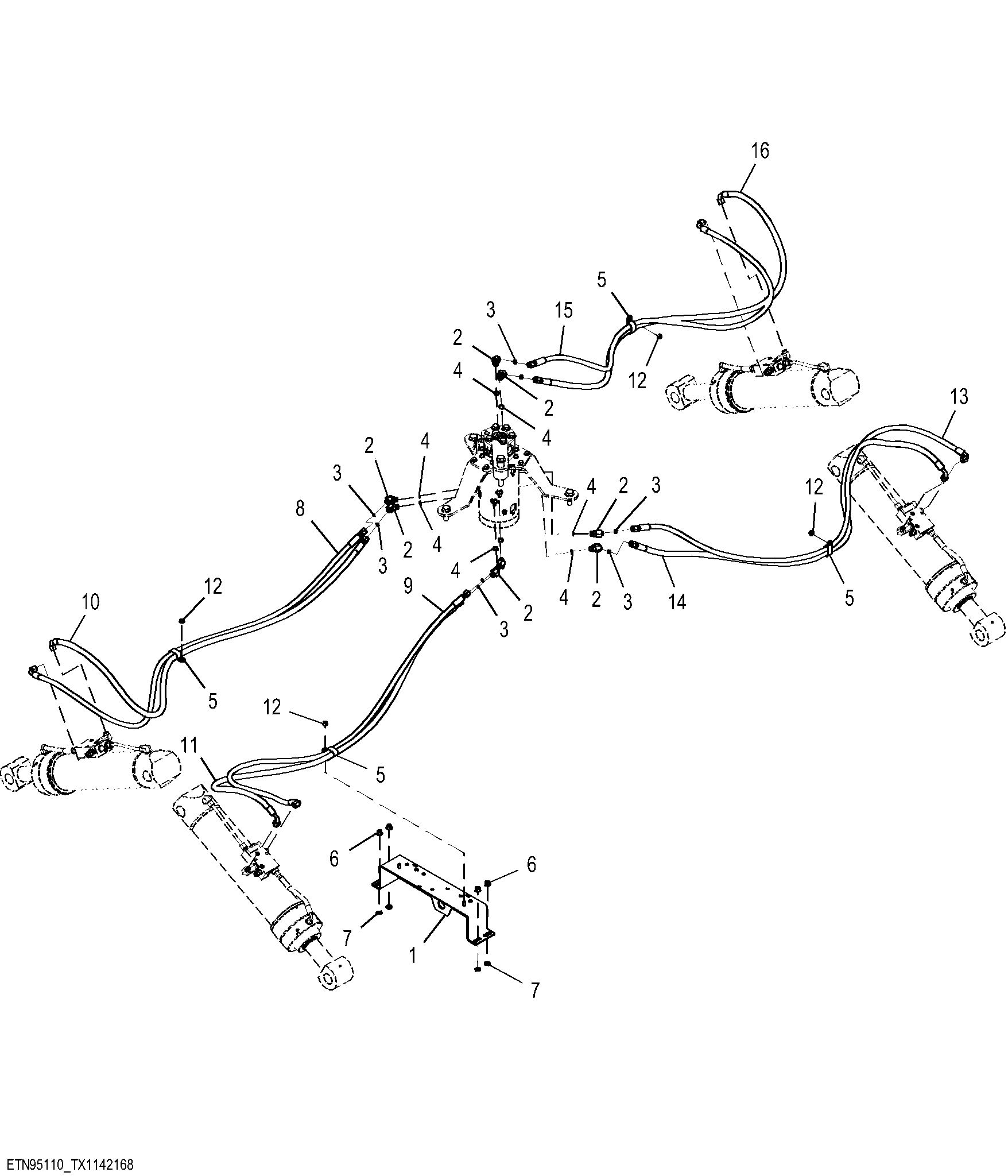 Stabilizer Plumbing, 11 Pass Manifold, Lower Frame