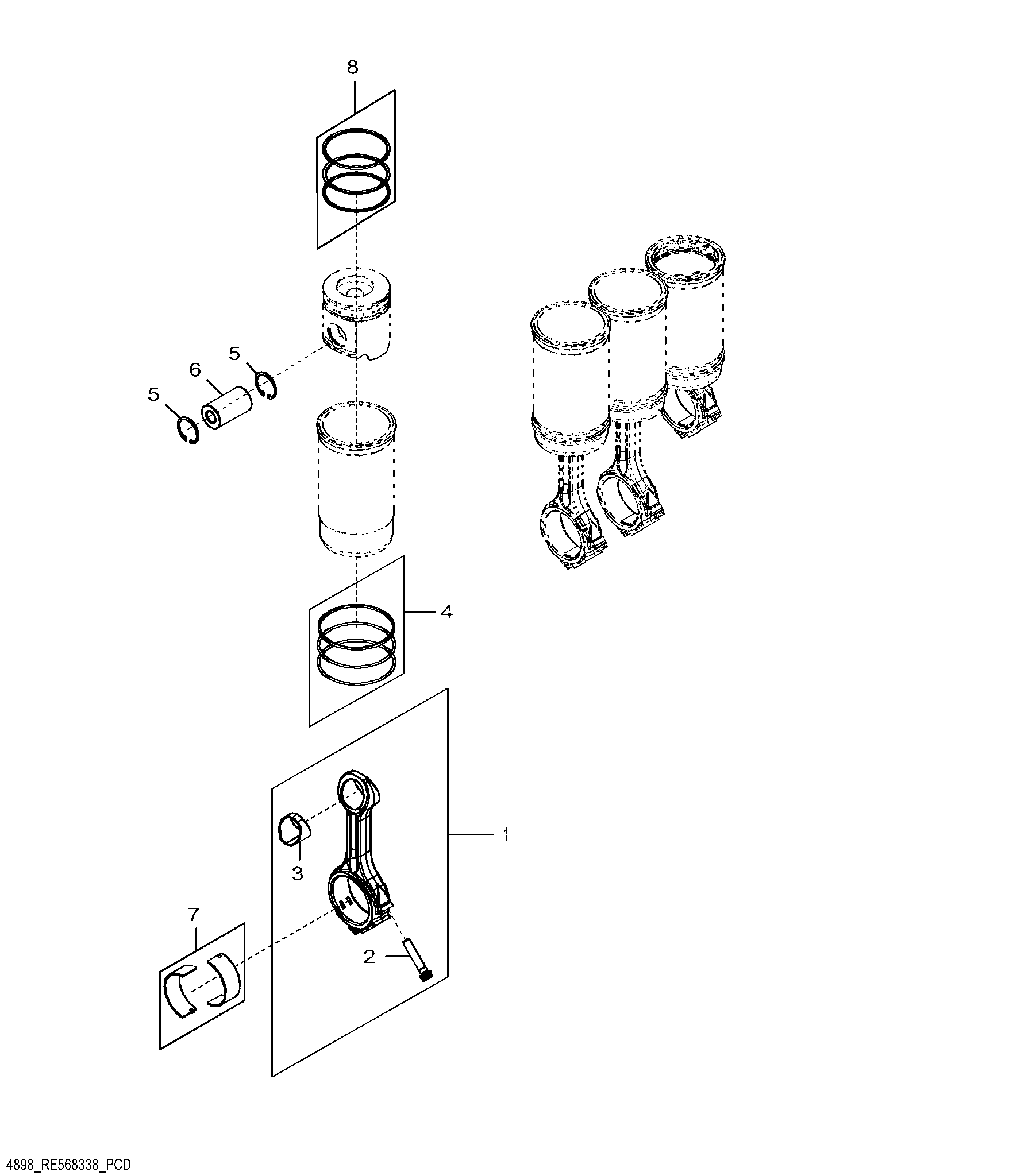 4898 Connecting Rods and Pistons ( - 000596)