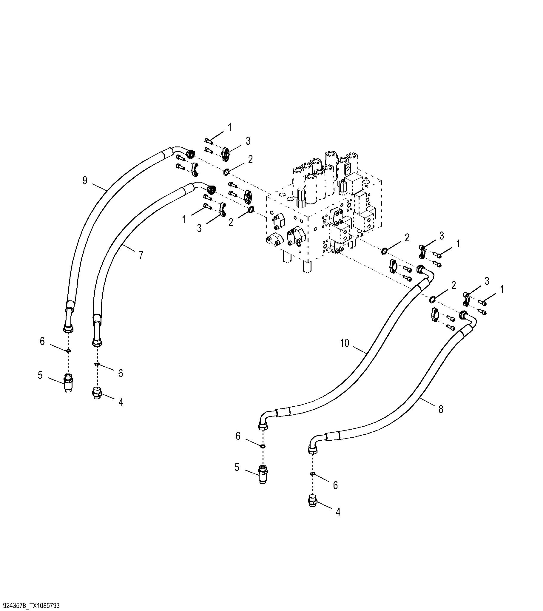 Hydraulic Lines (Control Valve To Rotary Manifold)