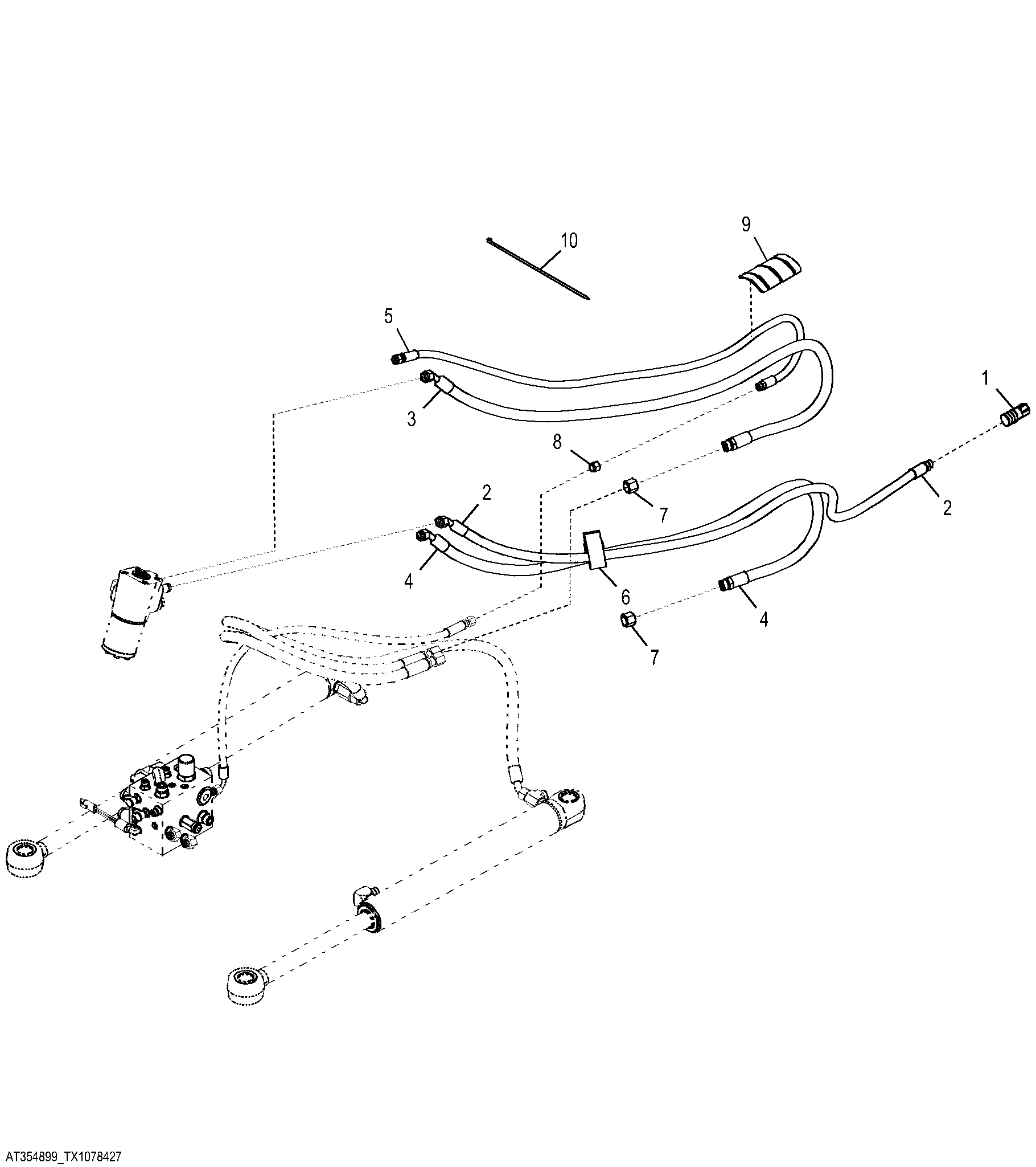 Steering Cylinder Hydraulic Hoses (Armored Cab)
