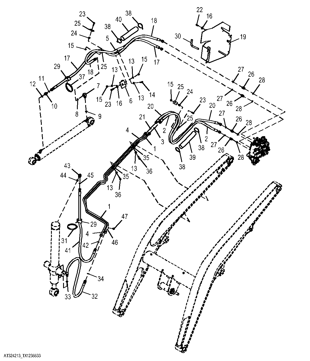 Loader Plumbing, 2-Function Right Side ( - 204987)
