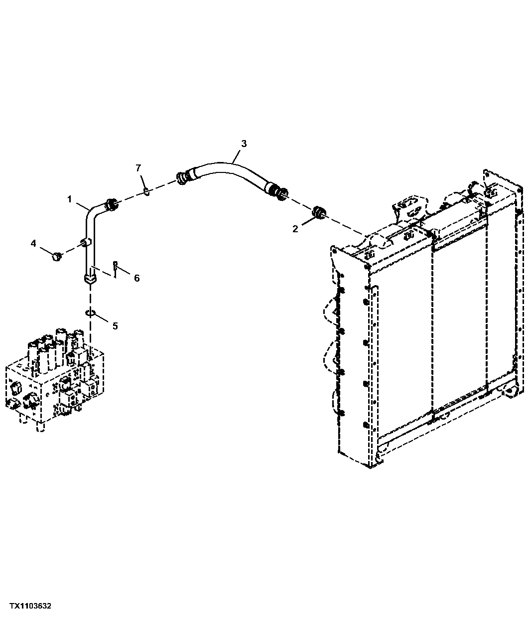 Return Lines, Control Valve to Hydraulic Cooling Package
