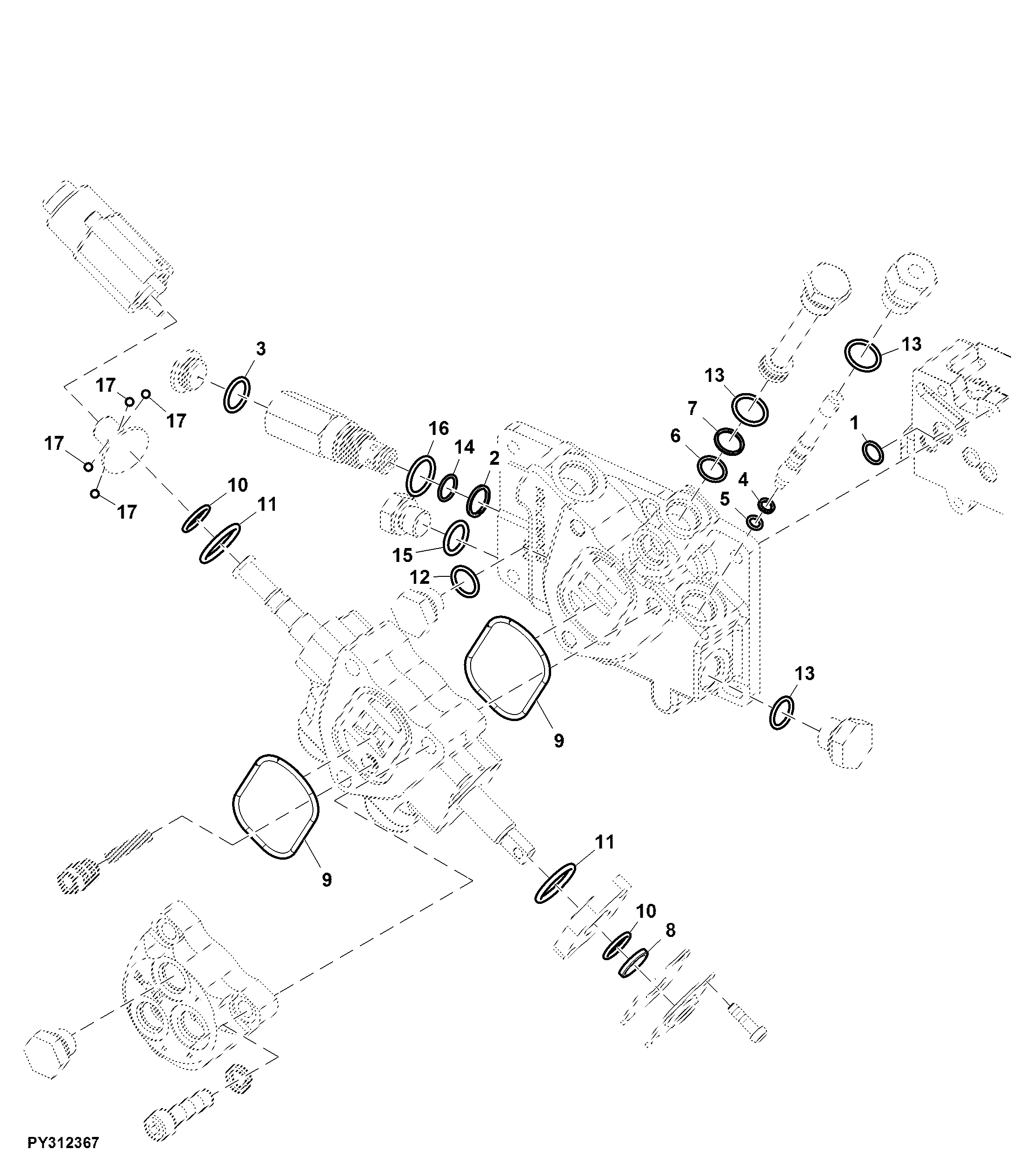 Seal Kit, Rockshaft Control Valve, W/ SCV and EQRL