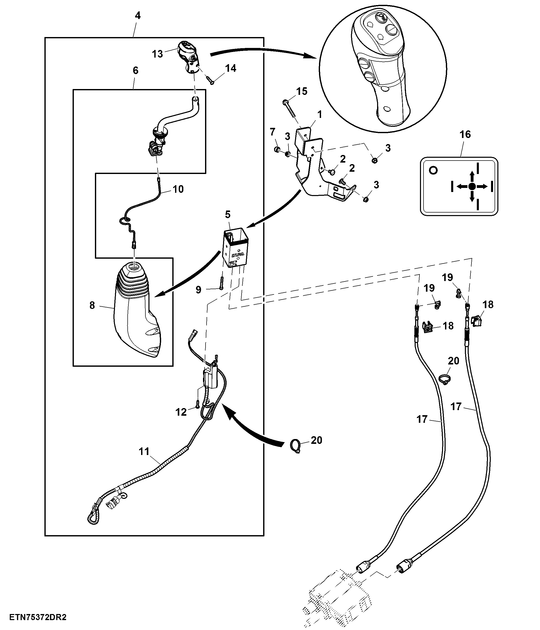 Multi-Function Lever, Mechanical ICV, W/ 2-Functions, W/ Diverter Shifting, W/ Memo Button