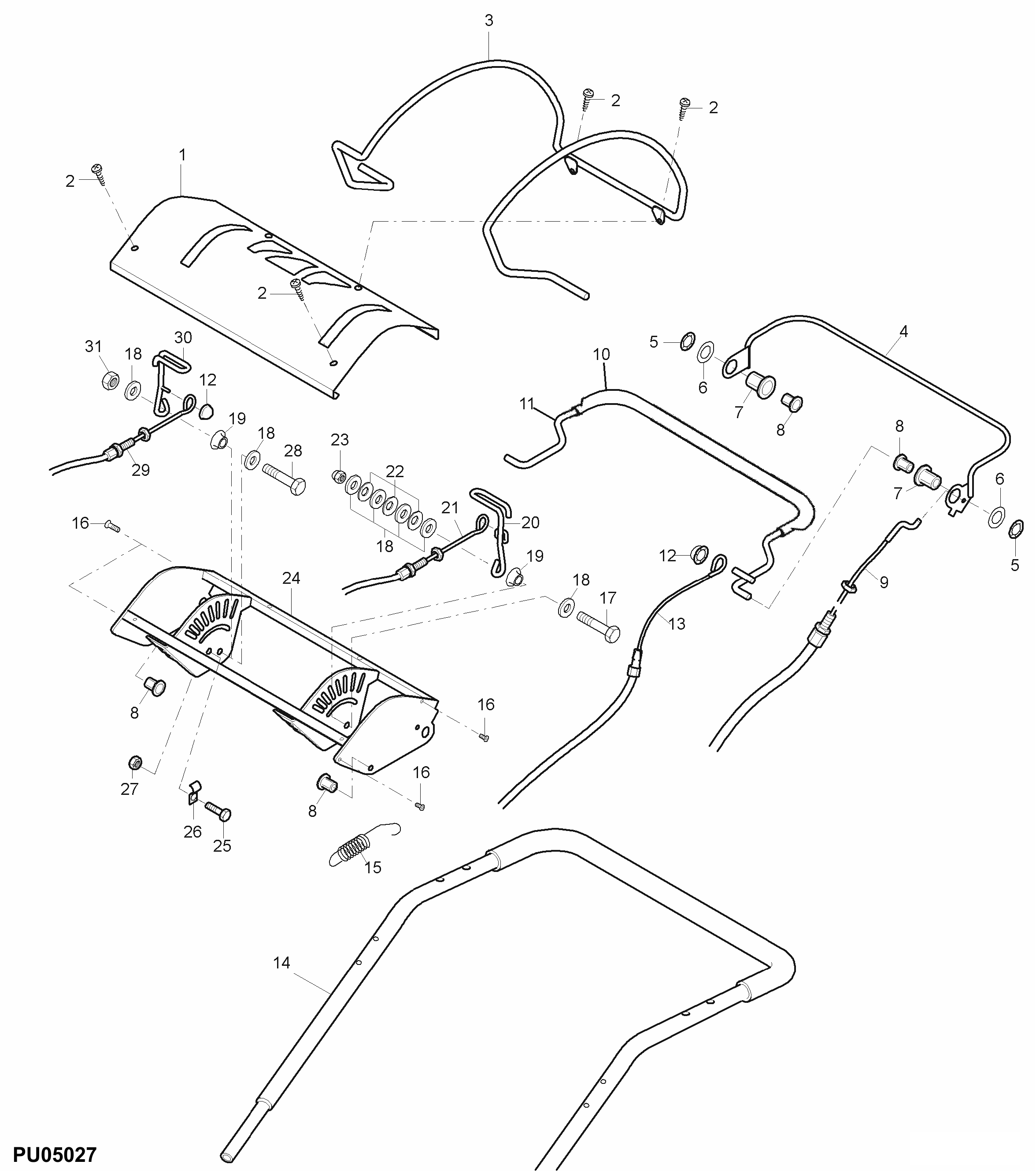 Control Panel, Starting Motor, Shift Linkage