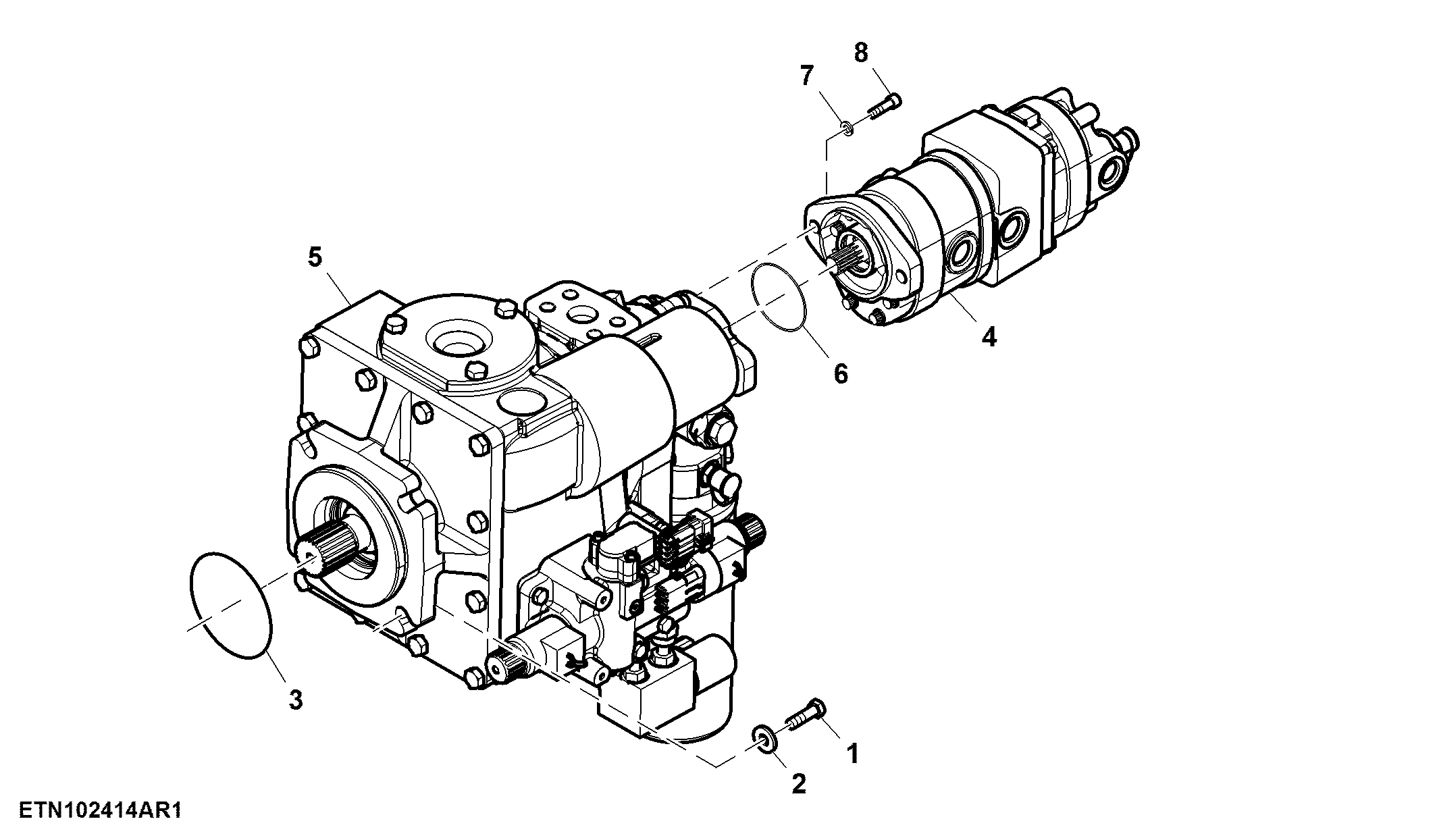 Hydraulic Pump, W/ Push Button Shift Transmission, W/O Automatic Feed Rate System