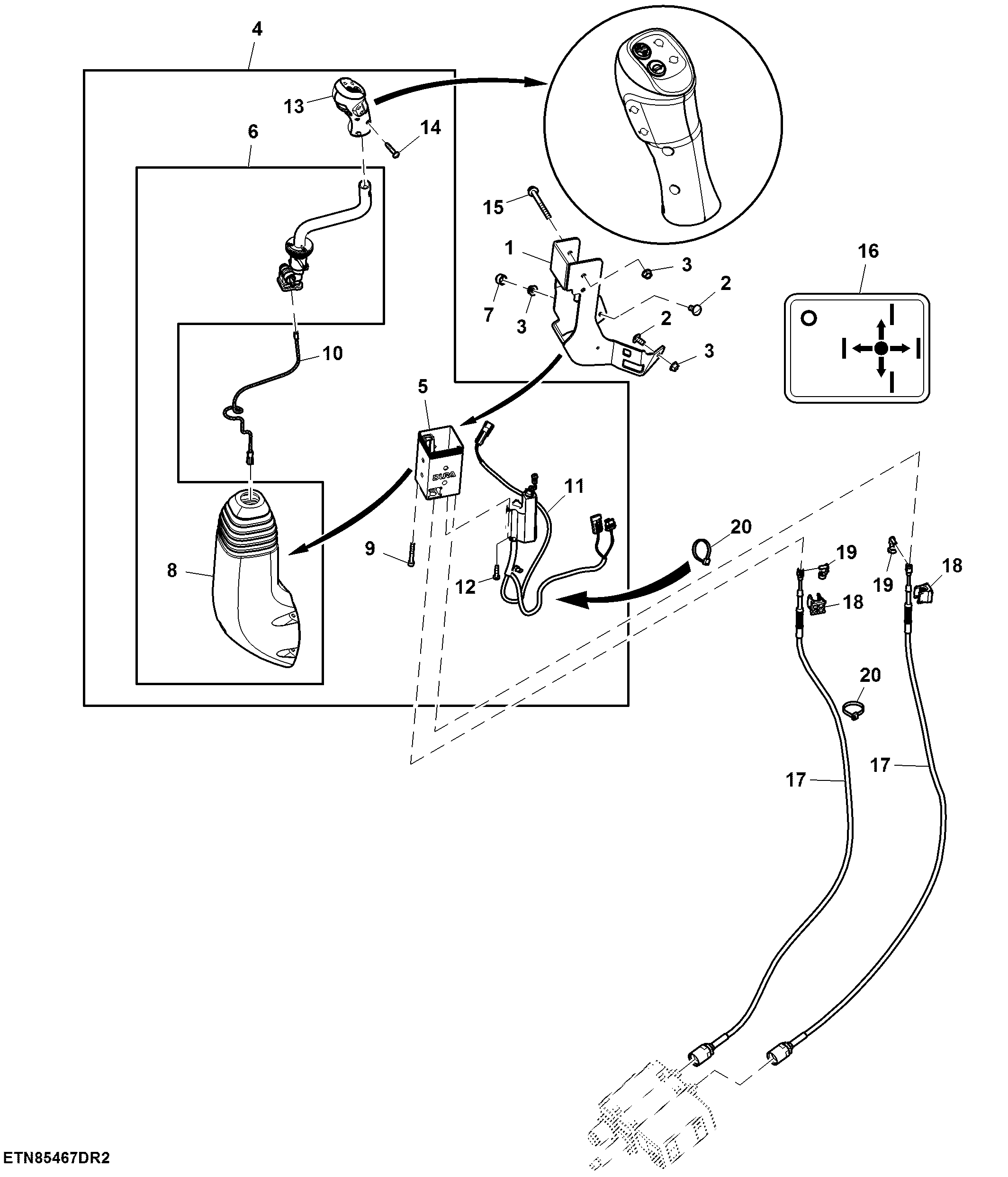 Multi Function Lever, Mechanical ICV, W/ 2-Functions, W/ Gear Shift Switches