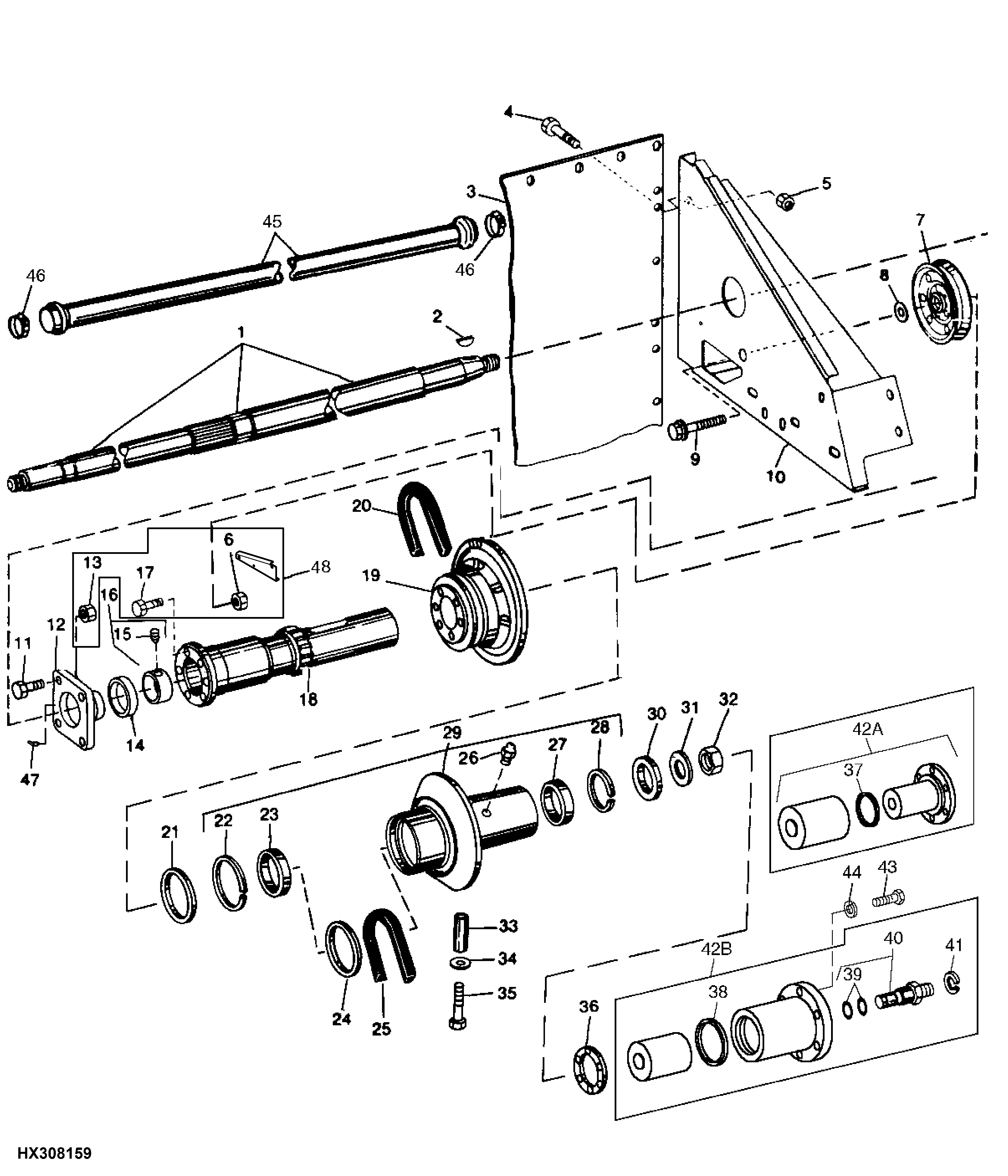PRIMARY COUNTERSHAFT DRIVE SHAFT AND VARIABLE SHEAVE
