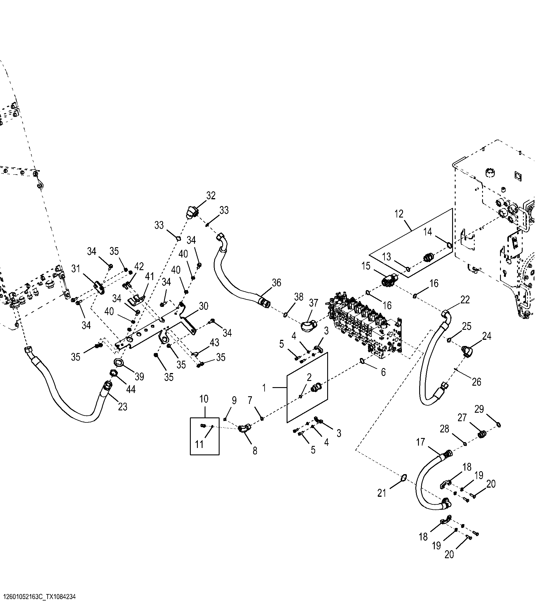 Hydraulic System - Main Valve / Saw Functions (Harvester) (188247 - )