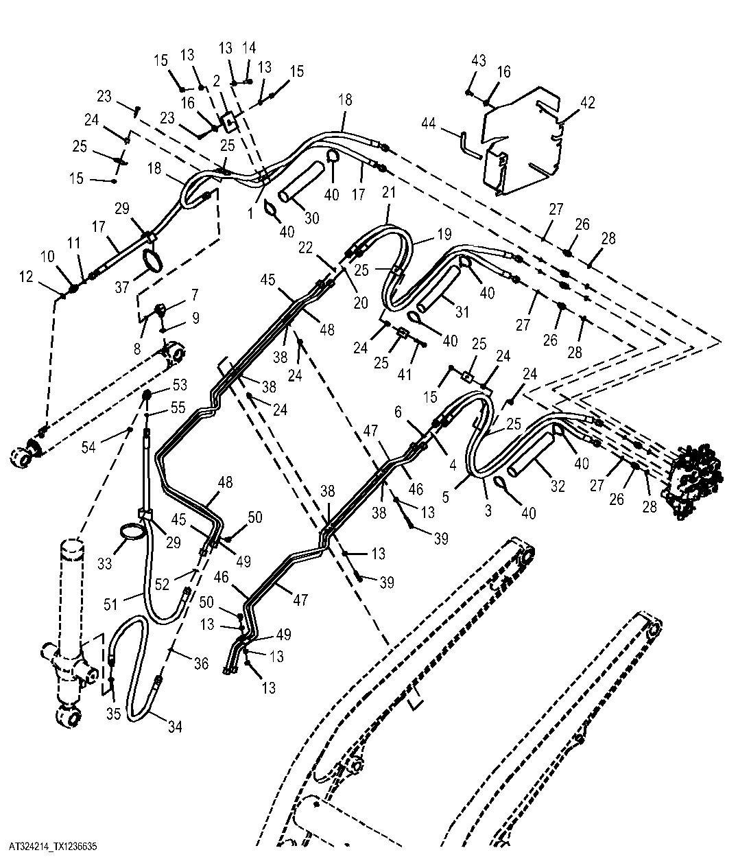 Loader Plumbing, 3-Function Right Side ( - 204987)