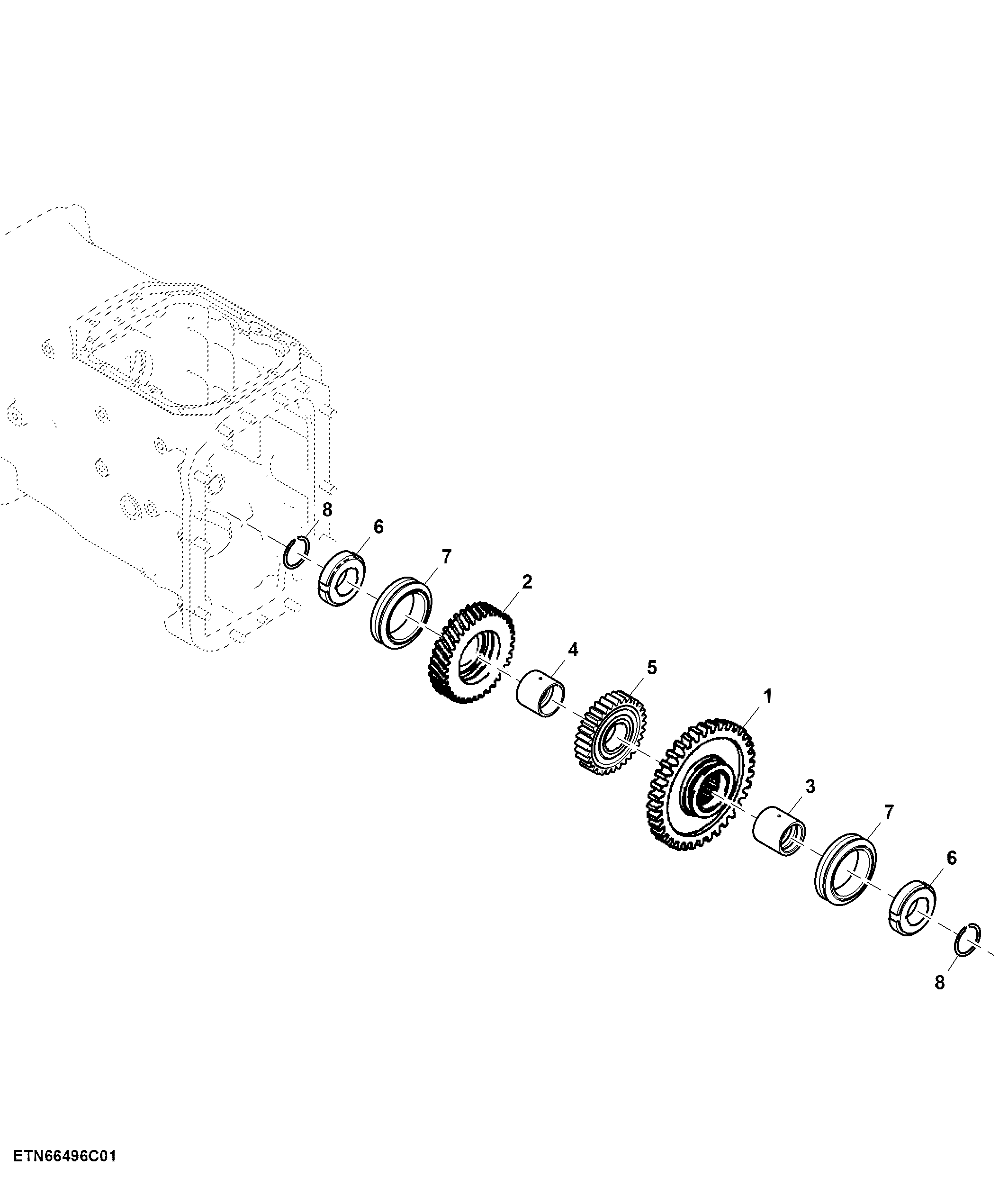 Differential Drive Shaft, W/ Electro-Hydraulic (Hi/LO), John Deere