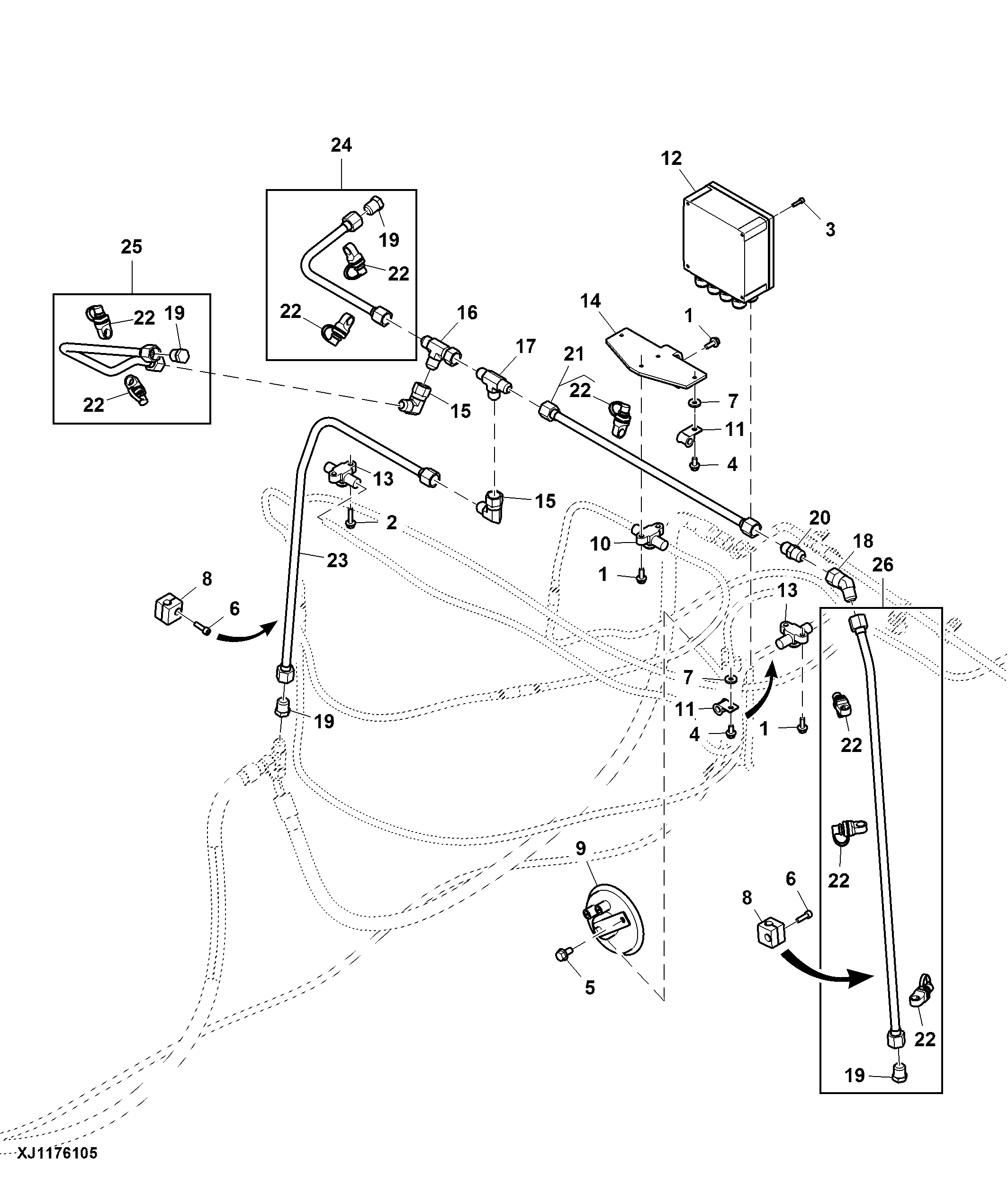 Lines / Sensors, Fire Suppression System, Hood