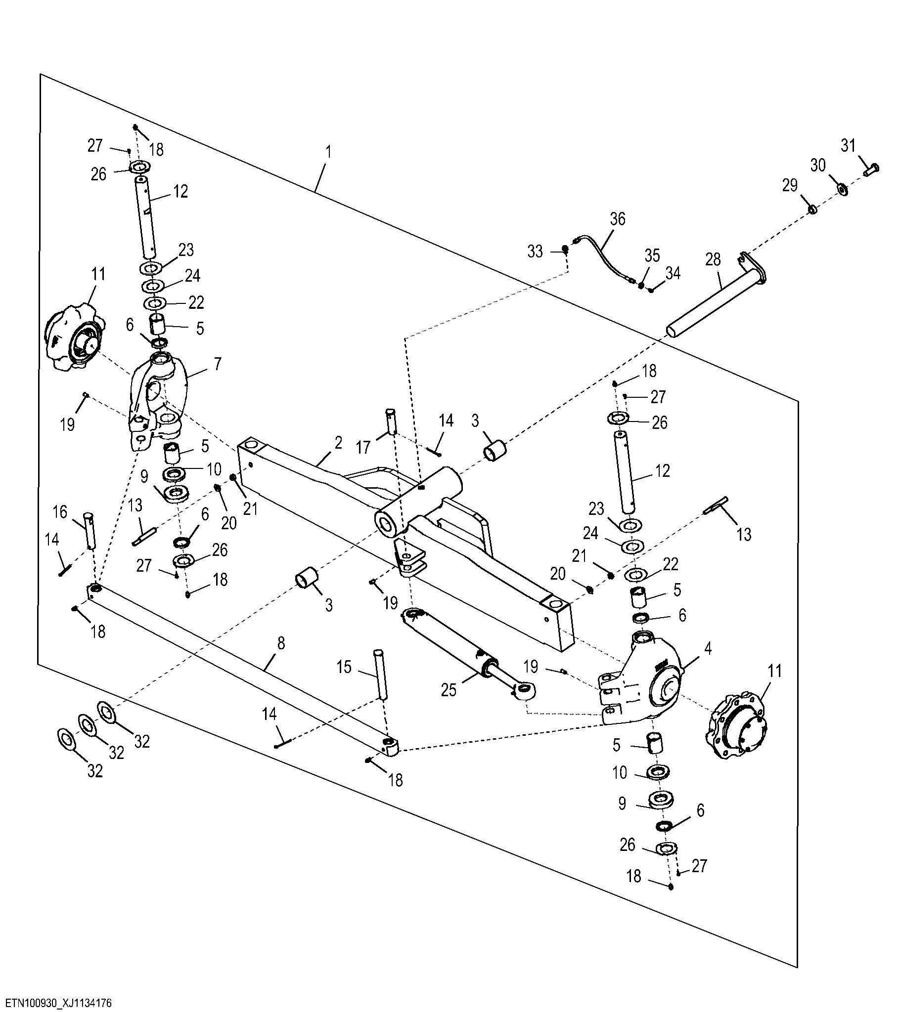 Fabricated Front Axle (000912 - 001248), (001299 - )
