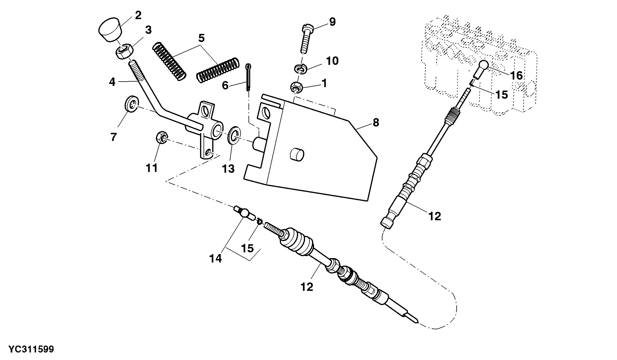 Control Linkage Hydraulic Swing Unloading Auger
