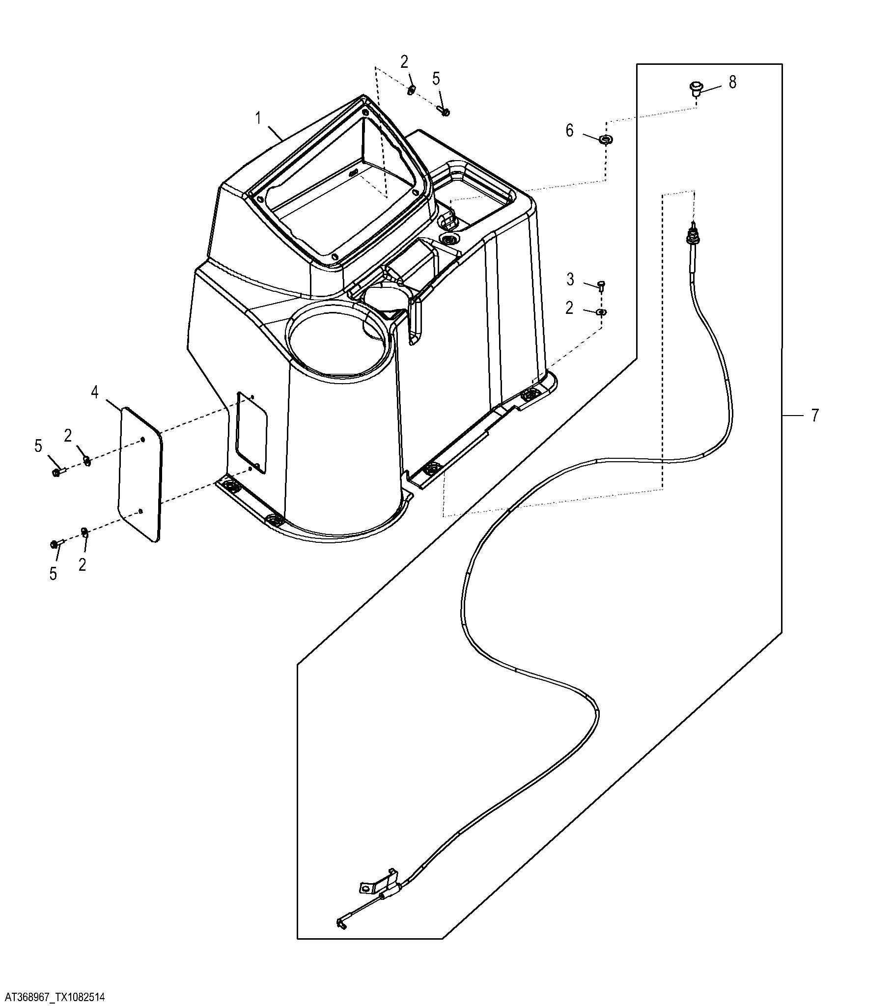 Side Instrument Panel Housing and Stabilizer Control Cover