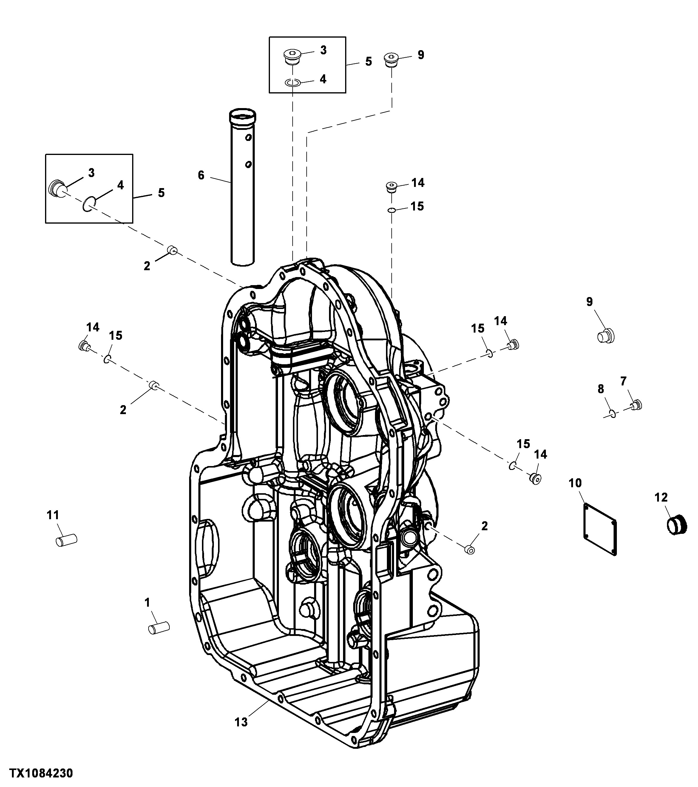 Transmission Rear Housing and Oil Fill Tube