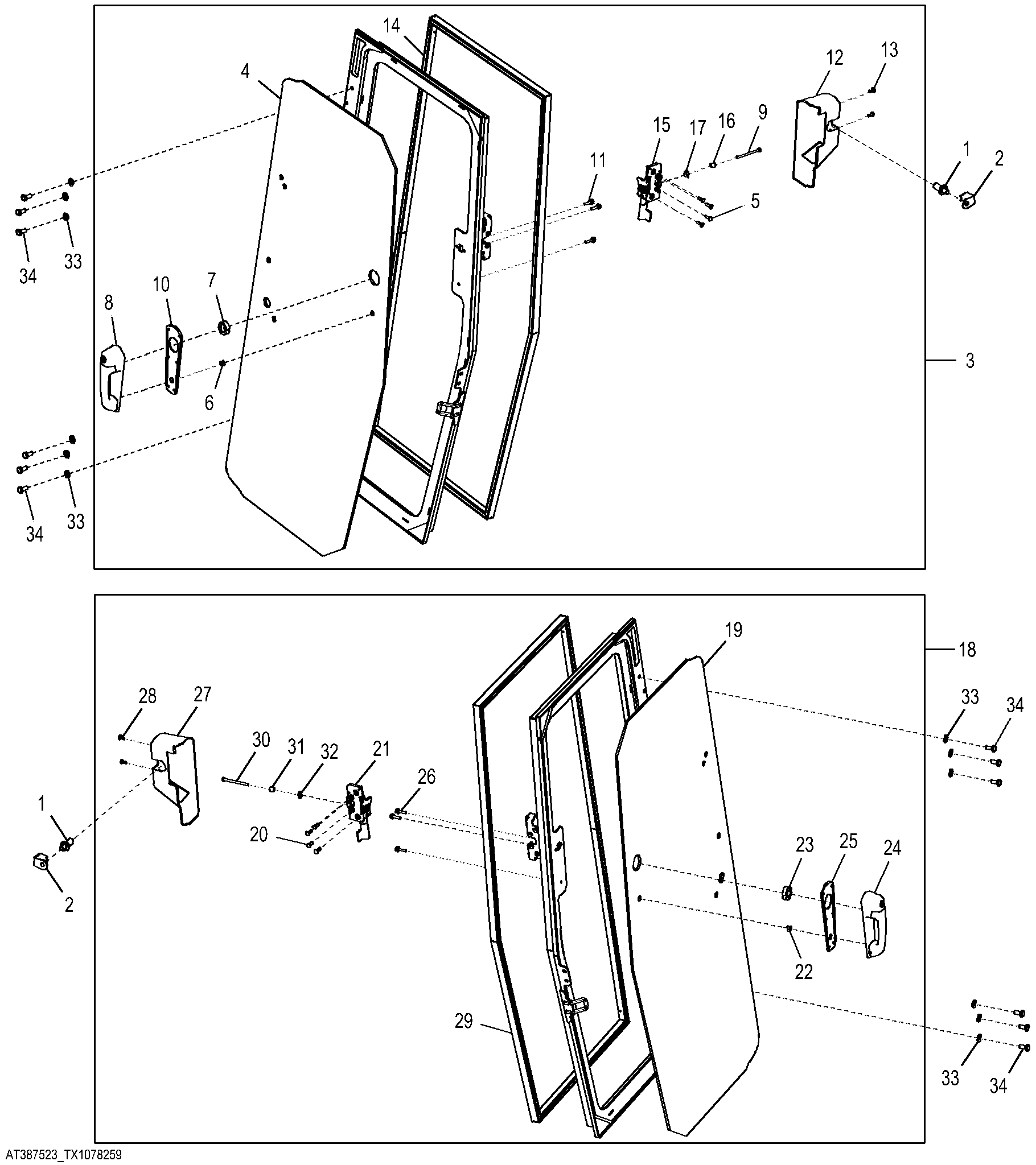 Cab Doors and Latches (Double Pane) ( - 220802)